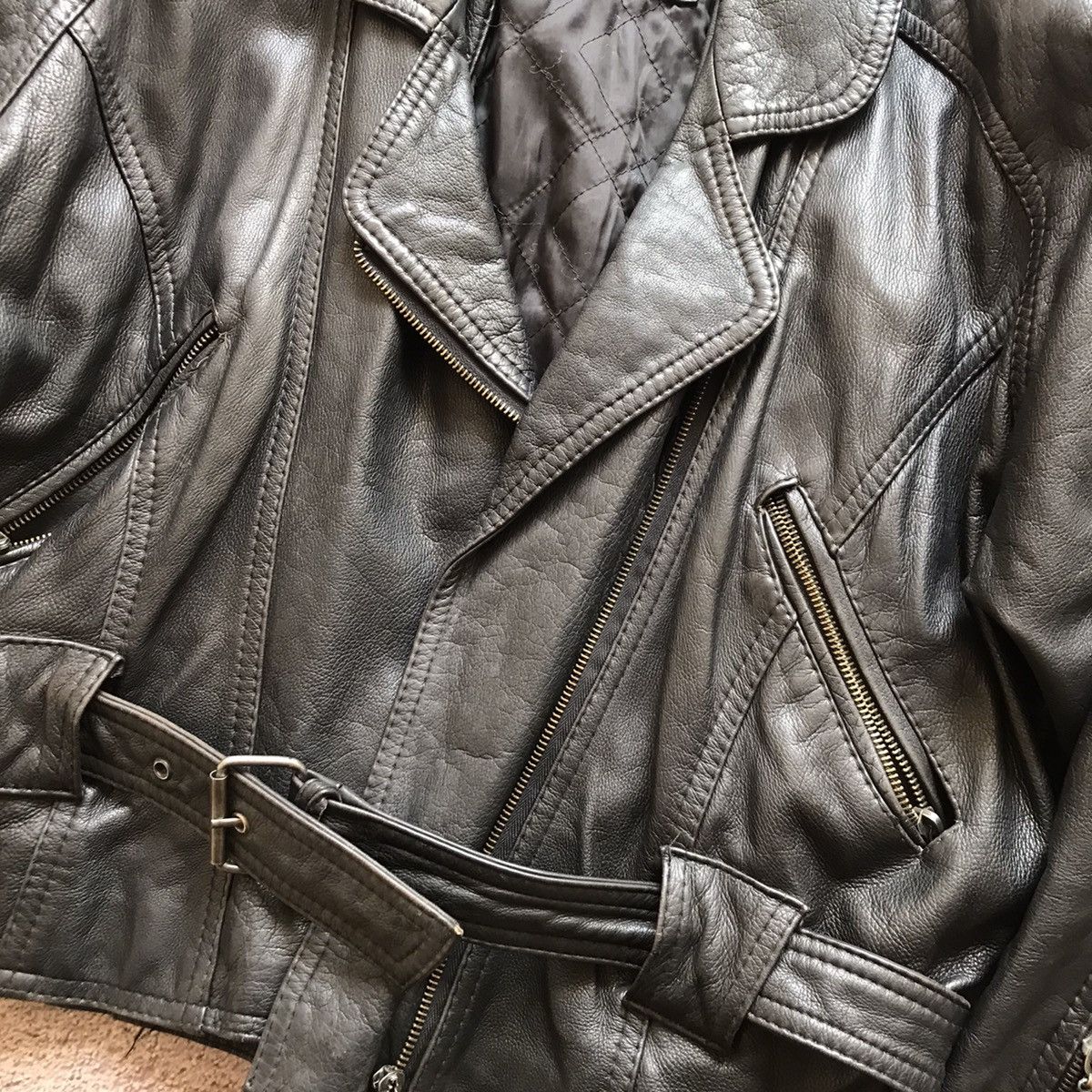 Vintage Vintage 90s Black Leather Biker Jacket Grunge Streetwear L Size L / US 10 / IT 46 - 6 Thumbnail
