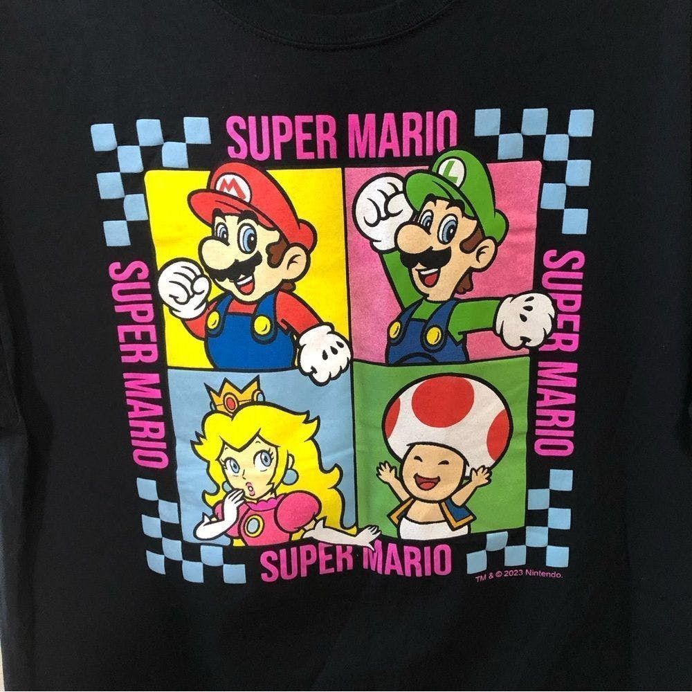 Nintendo Super Mario Bros Nintendo Game black t-shirt sz L Size US L / EU 52-54 / 3 - 3 Thumbnail