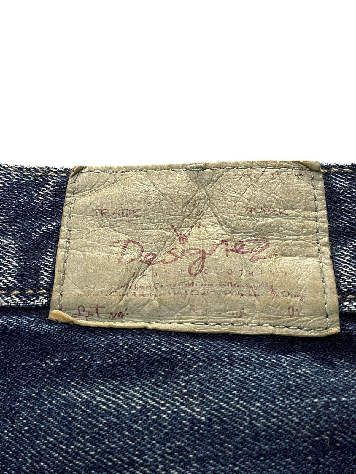 Japanese Brand Designez Japan Asymmetrical illustration Back At Front Jeans Size US 31 - 17 Thumbnail