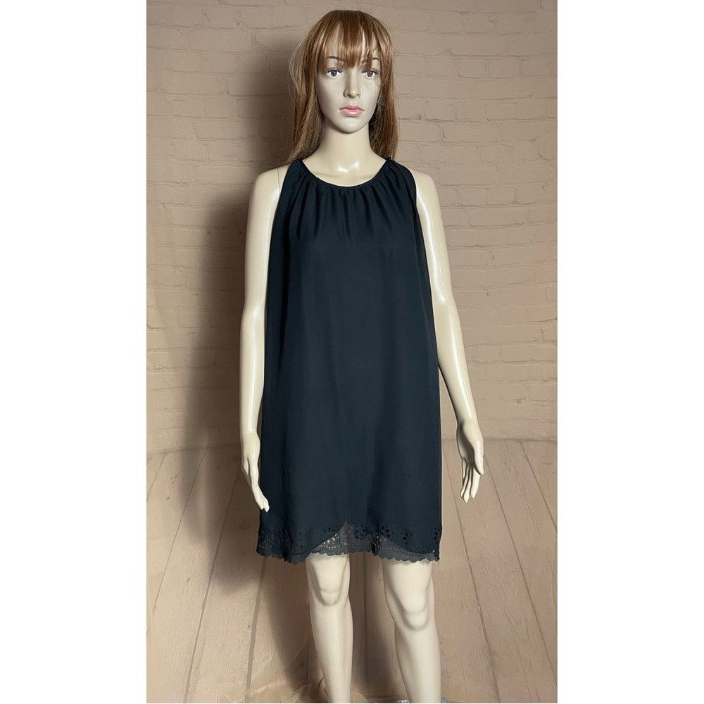 Other Ark & Co Black Sleeveless Laser Cut Back Ruffle Mini Dress Size L / US 10 / IT 46 - 1 Thumbnail