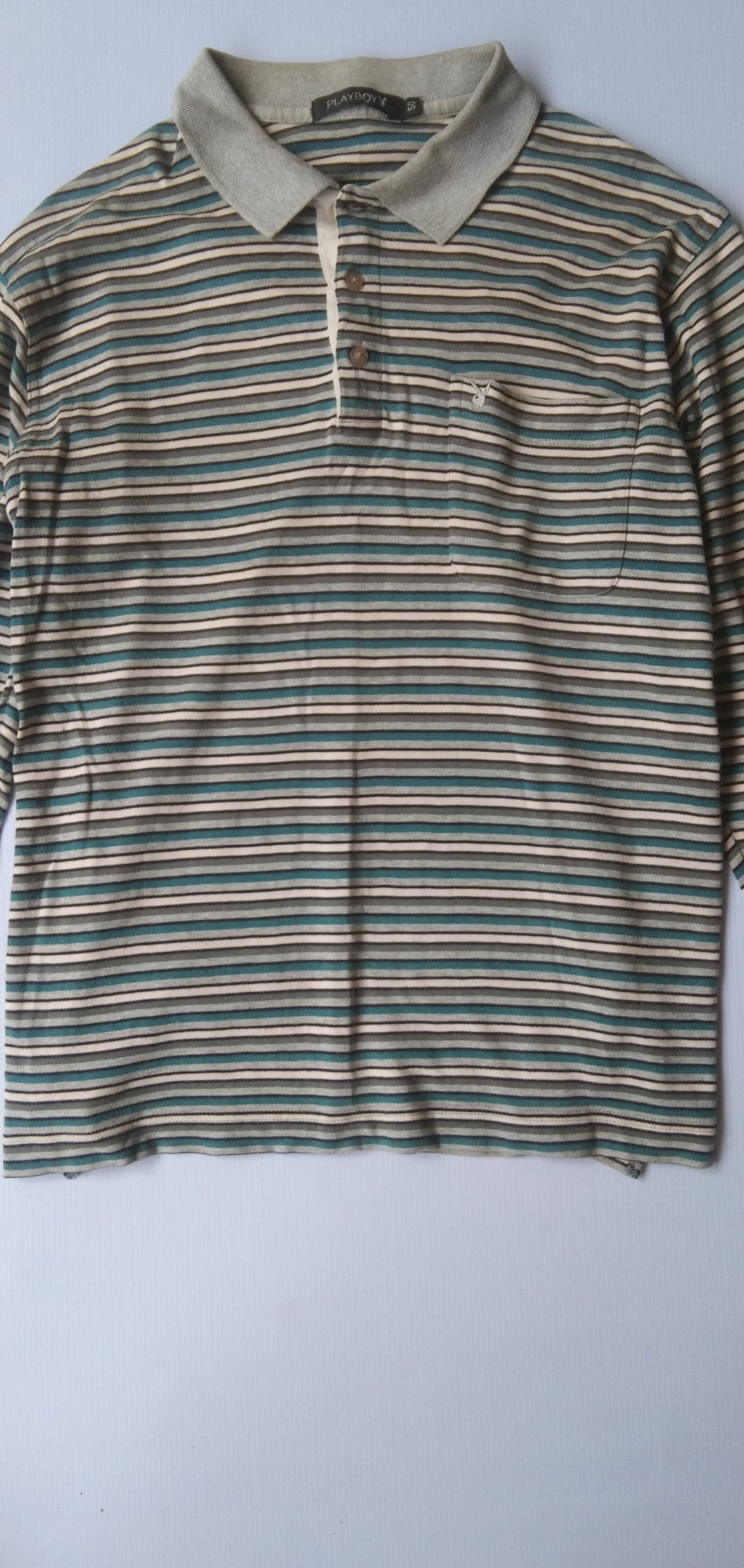 Playboy Vtg playboy stripe long poloshirt Size US M / EU 48-50 / 2 - 3 Thumbnail