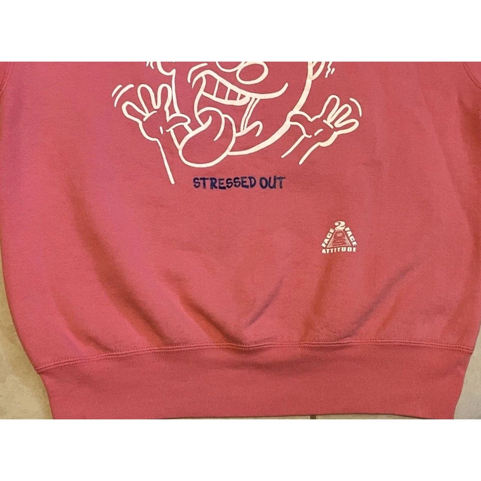 Vintage VINTAGE 90s Stressed Out Faded Sweatshirt M USA Funny Saying Sarcasm Joke Grunge 80s Hoodie Pink M Mens Skate Shirt Size US M / EU 48-50 / 2 - 3 Thumbnail
