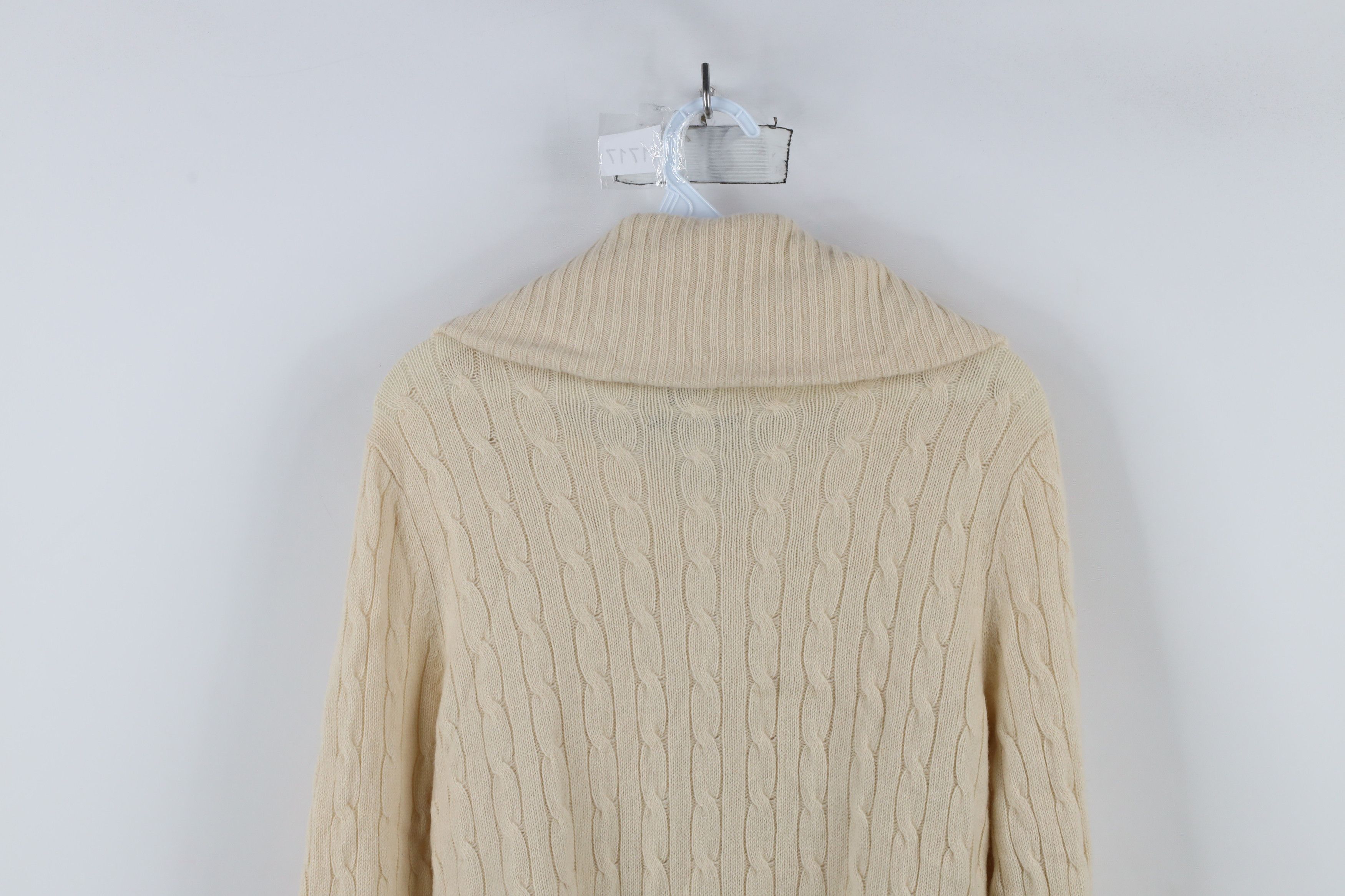 Vintage Vintage Y2K Saks Fifth Avenue Cable Knit Zip Sweater Size L / US 10 / IT 46 - 11 Thumbnail