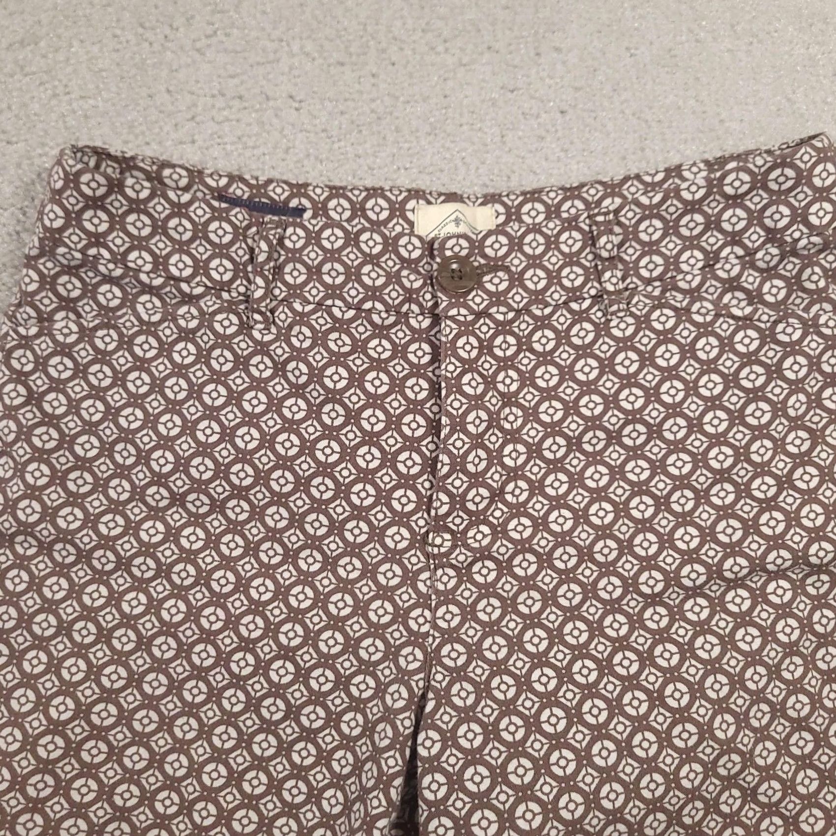 Vintage St. Johns Bay Shorts Bermuda Womens 6 Brown White Geometric Patterned Cotton Spandex Casual Size 28" / US 6 / IT 42 - 3 Thumbnail
