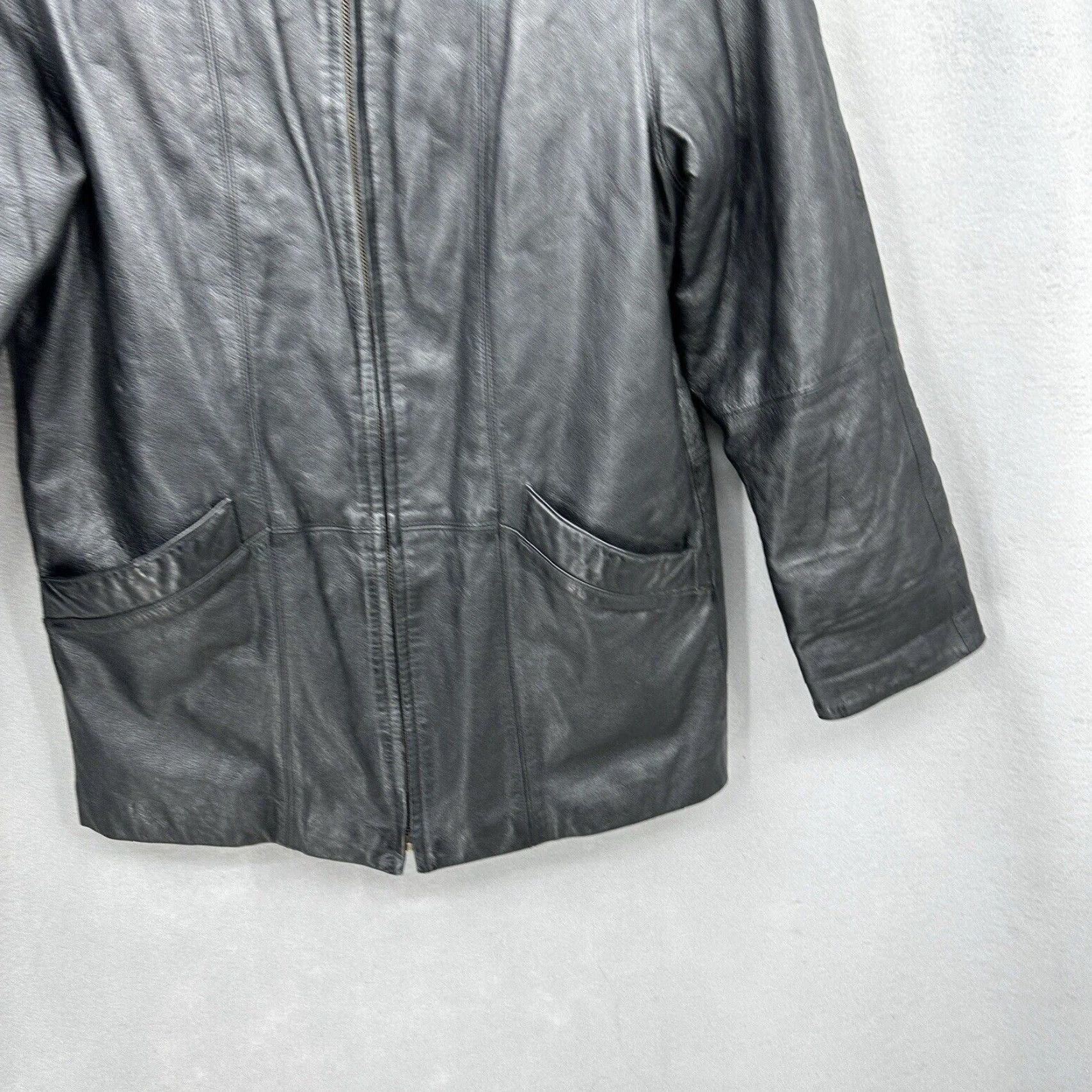 Vintage VINTAGE Wilsons Leather Jacket Womens XS Zip in Liner y2k Black Moto 90s Leather Jacket Womens XS Zip Lined Fur Trim Black 80s 90s Motorcycle Mens? Size XS / US 0-2 / IT 36-38 - 3 Thumbnail