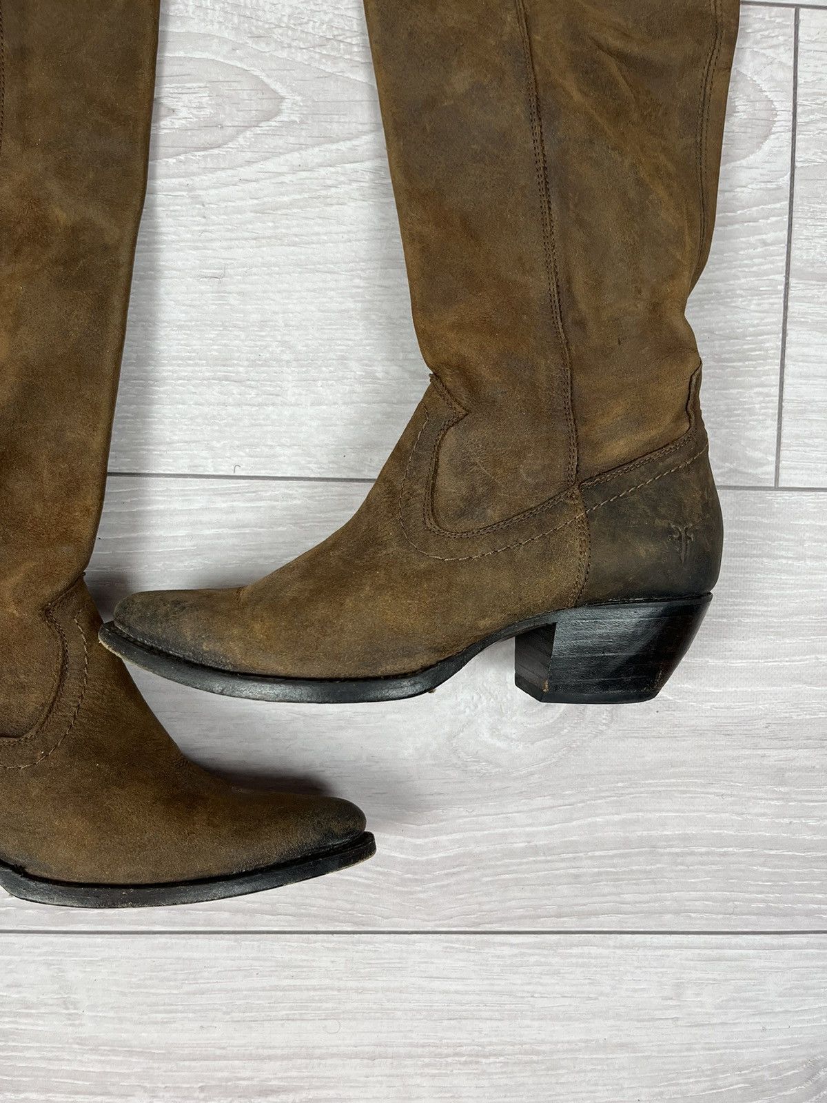 Frye Frye USA Brown Suede High Knee Rancho Womens Boots Size US 7.5 / IT 37.5 - 17 Thumbnail