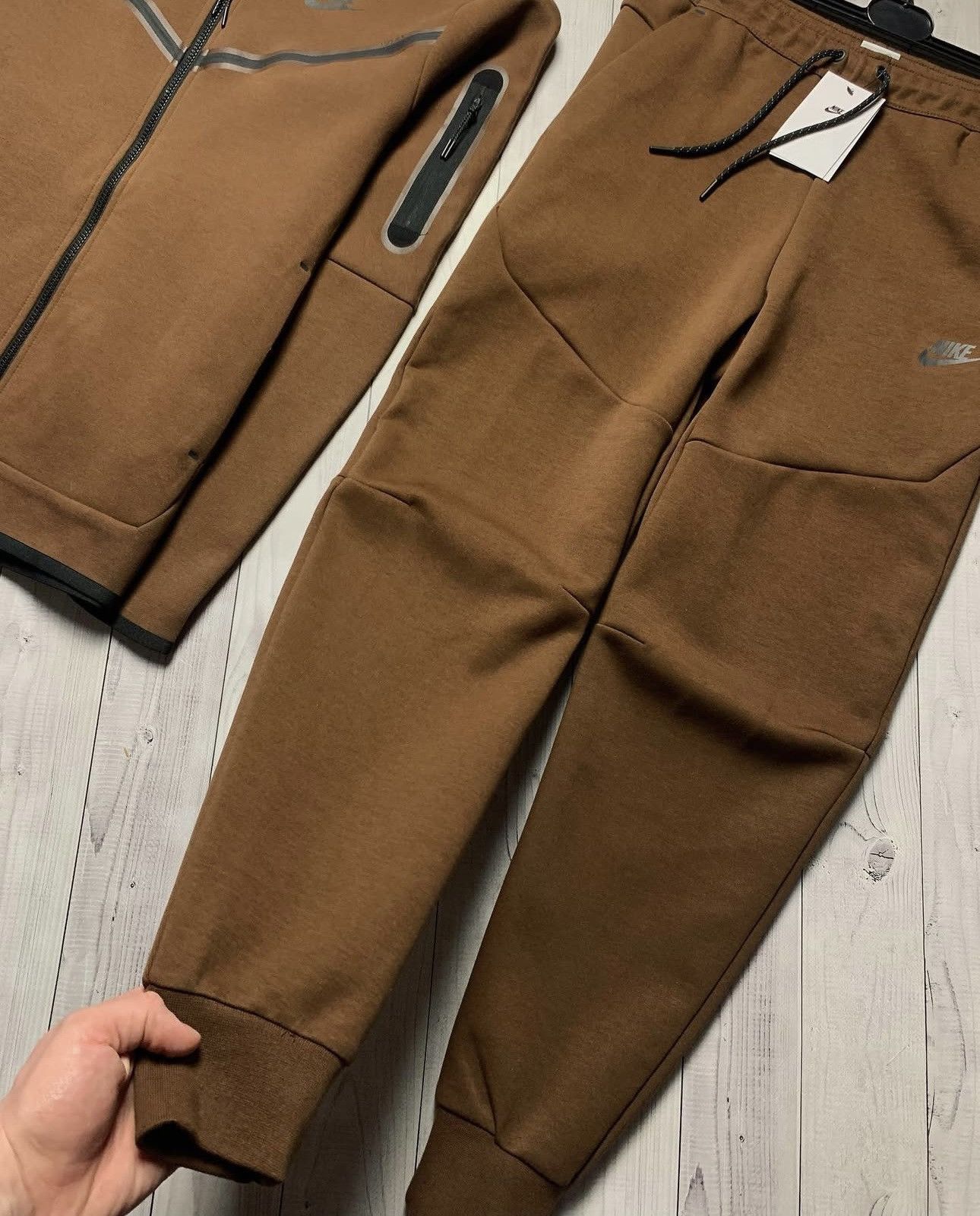 Nike × Vintage Nike Tech Fleece tracksuit drill size L rare brown Size US M / EU 48-50 / 2 - 2 Thumbnail