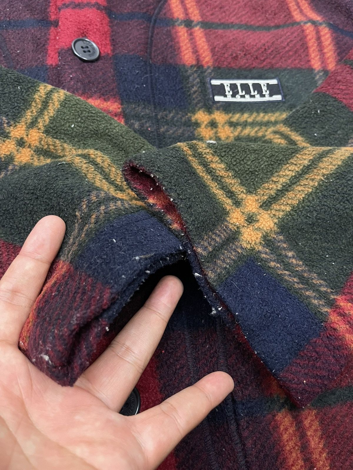 Japanese Brand Vintage ELLE PARIS Wool Flannel Hoodie Jacket Size US M / EU 48-50 / 2 - 7 Thumbnail