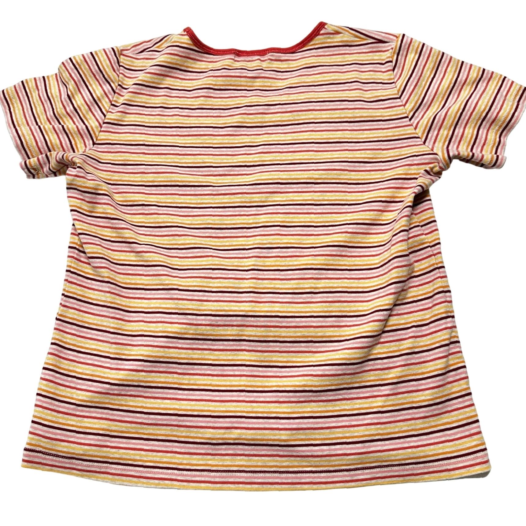 Eddie Bauer VINTAGE Eddie Bauer Tee Shirt L Red Pink Yellow Orange Short Sleeves V Neck 90s Women Size L / US 10 / IT 46 - 3 Thumbnail