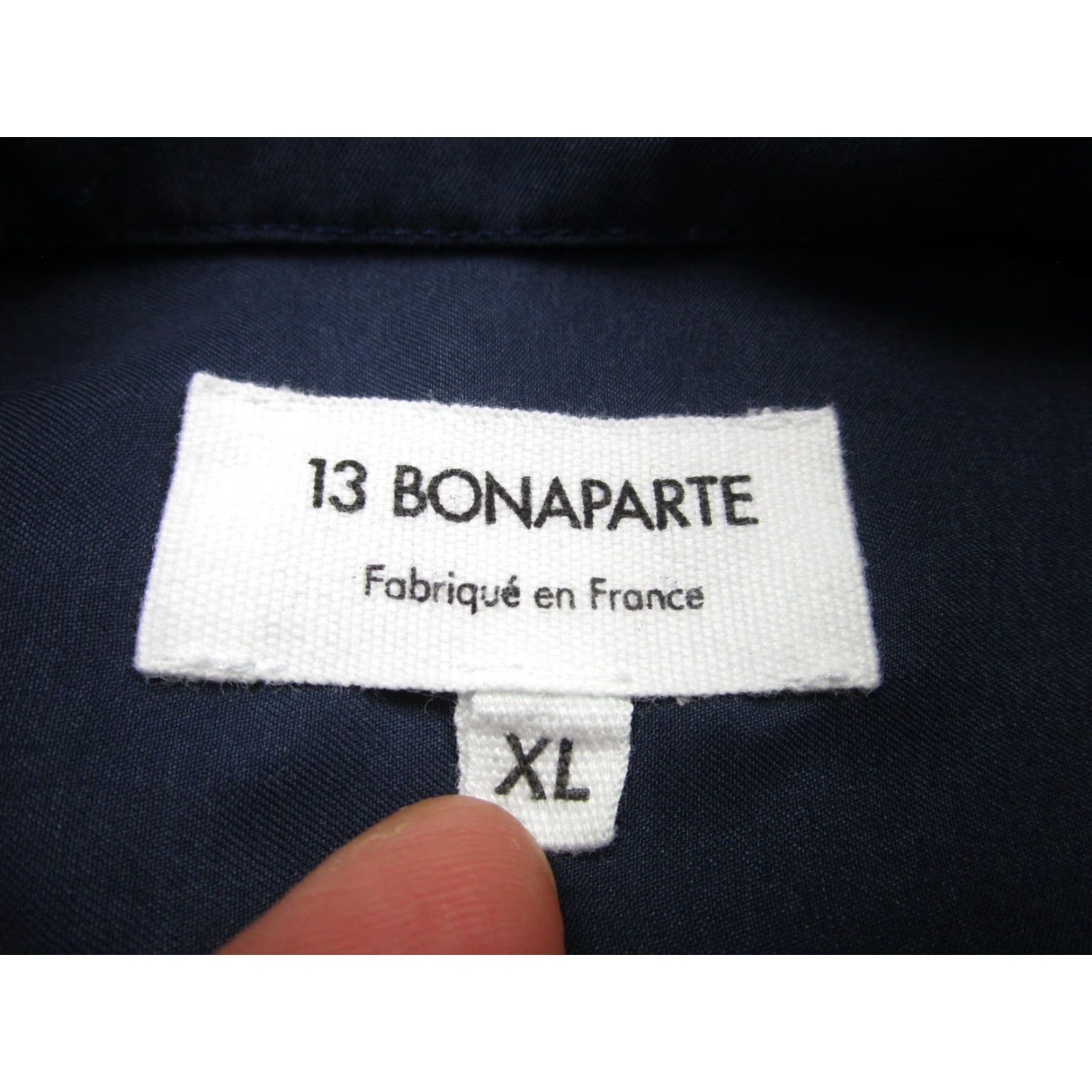 Vintage 13 Bonaparte Shirt Mens XL Navy Made In France Button Front Polyester Casual Size US XL / EU 56 / 4 - 5 Thumbnail