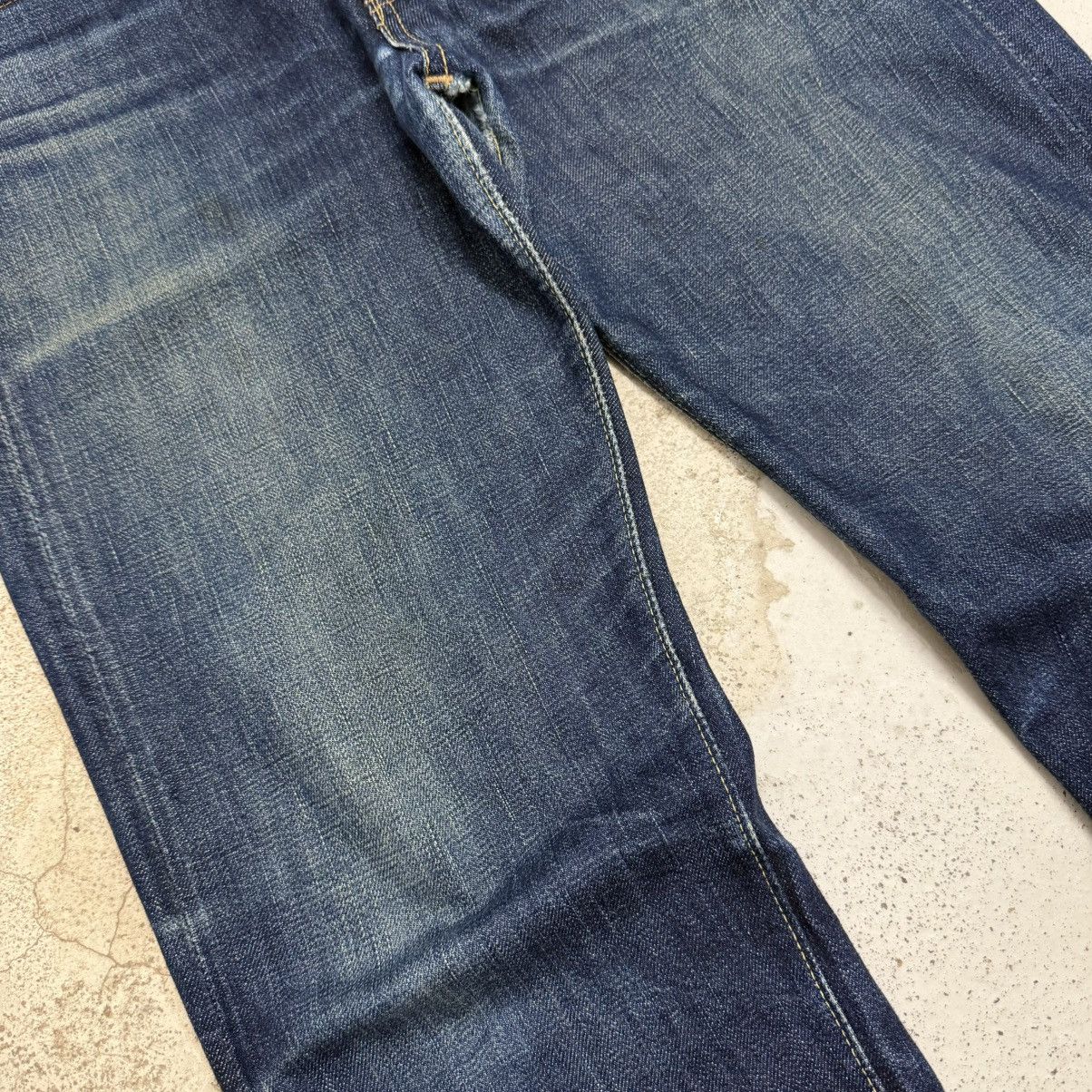 Full Count & Co. Selvedge Full Count Distress Indigo Chainstitch Denim Pants Size US 30 / EU 46 - 8 Thumbnail