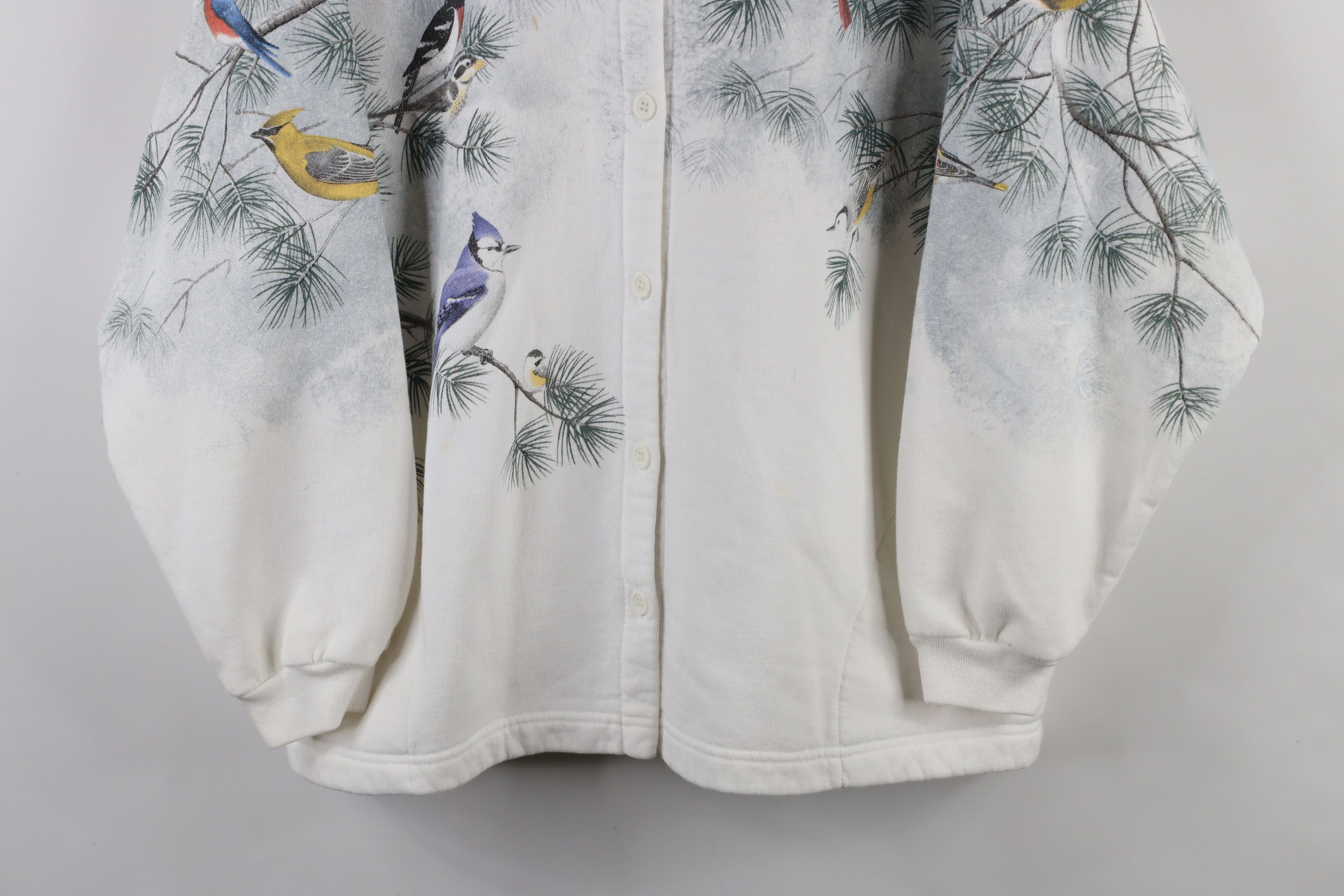 Vintage Vintage 90s Christmas All Over Print Cardigan Sweatshirt Size L / US 10 / IT 46 - 3 Thumbnail