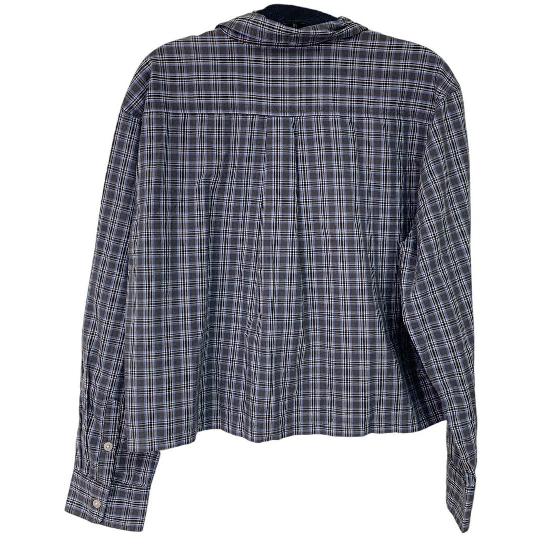 American Eagle Outfitters New Aerie Long Sleeve Plaid Cropped Collared Button Up Shirt Size S / US 4 / IT 40 - 3 Thumbnail