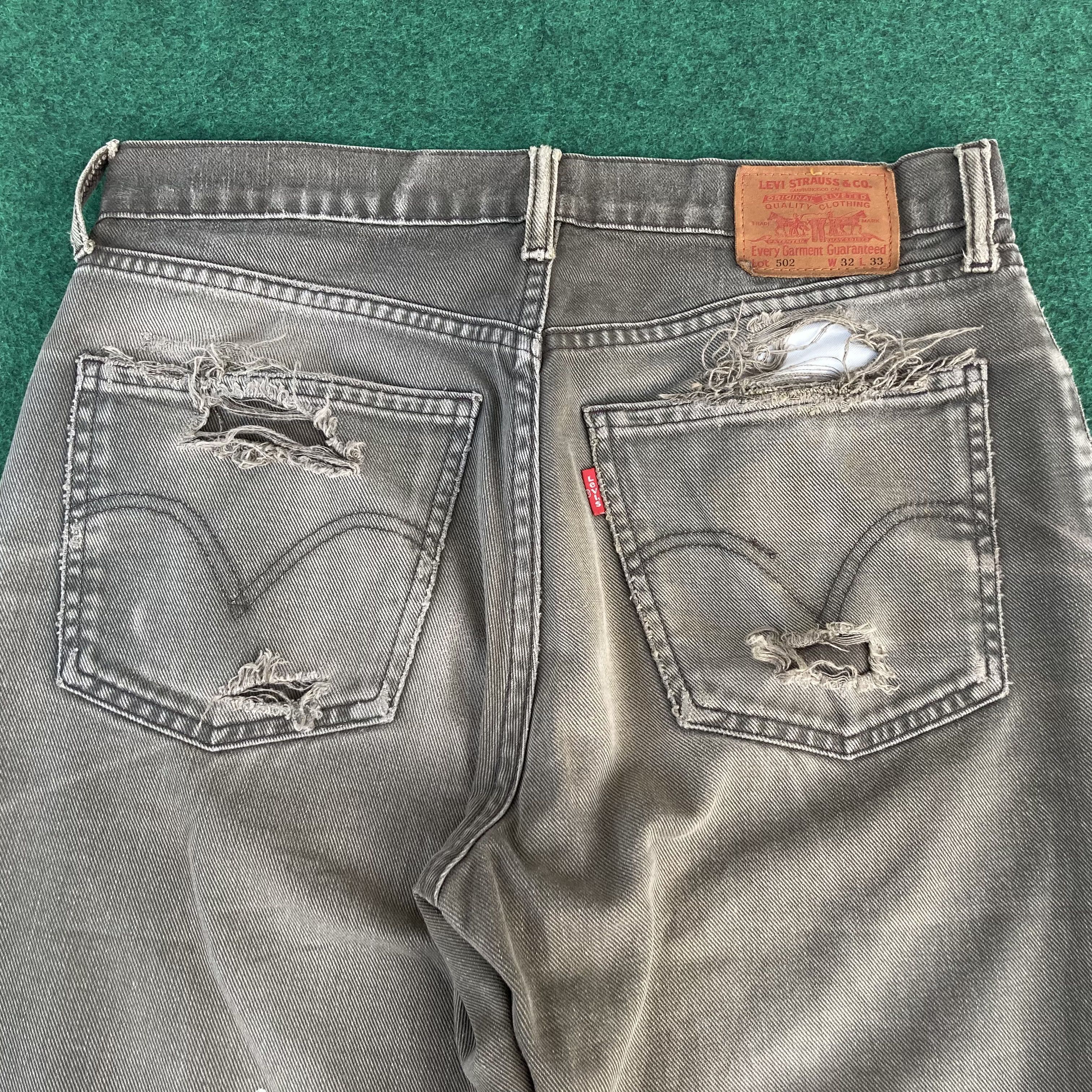 Levi's × Vintage 31x32 Vtg Levis 502 Faded Distressed Ripped Punk Sz 31 Jeans Size US 31 - 13 Thumbnail