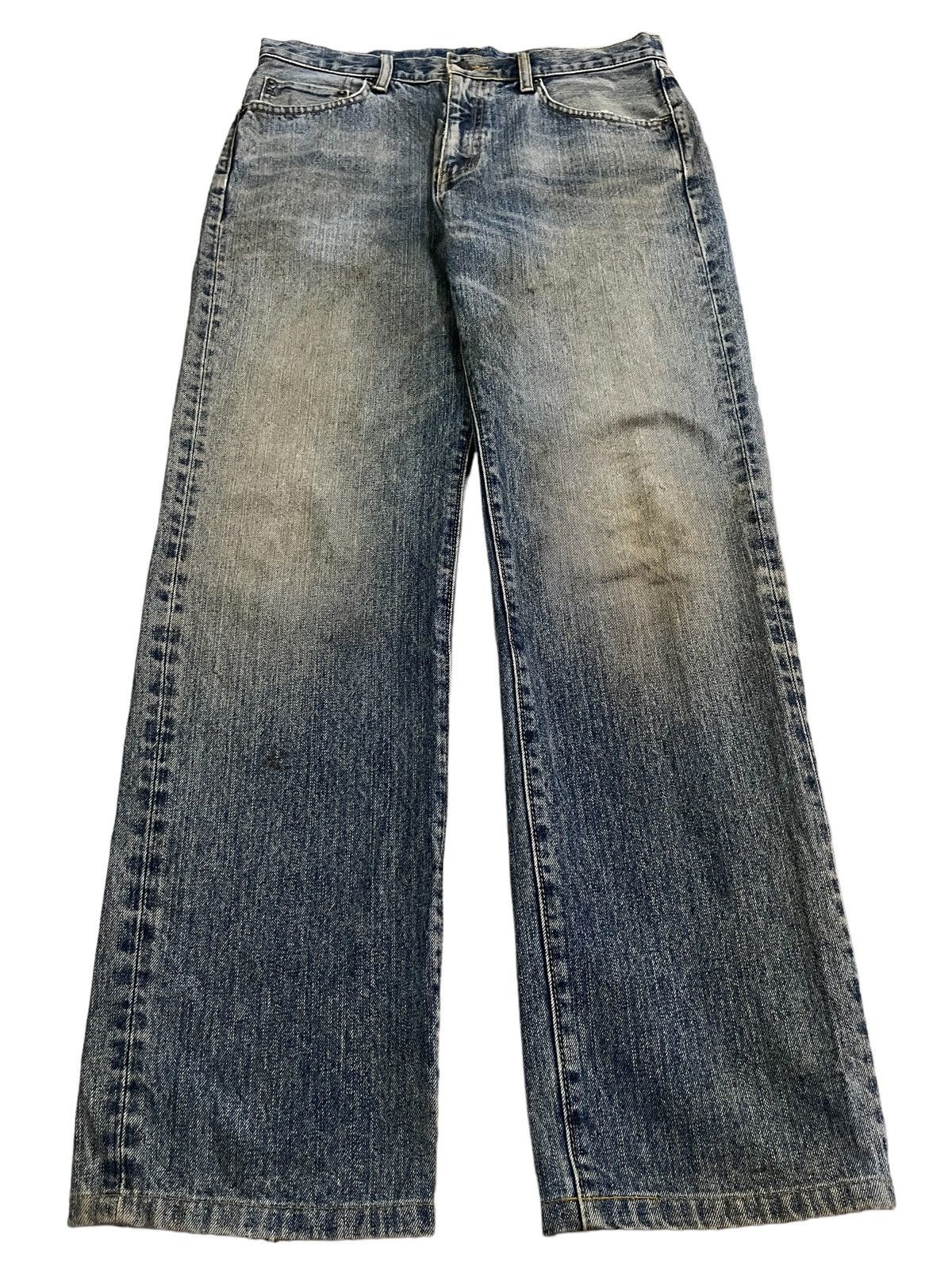 Japanese Brand Vintage Japanese Brand Uniqlo Blue Mud Washed Loose Fit Jean Size US 32 / EU 48 - 2 Thumbnail