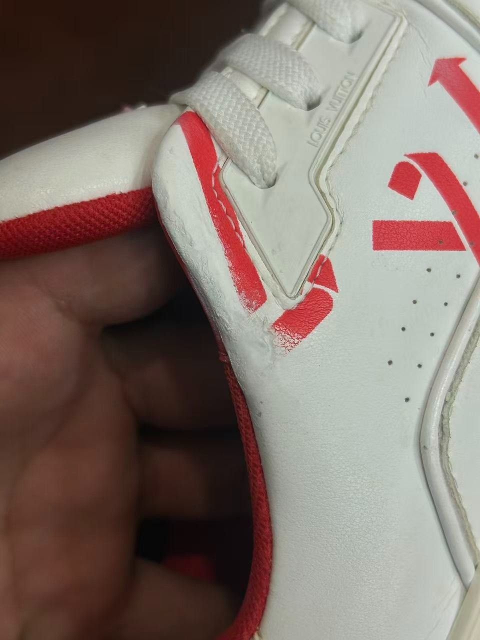 Louis Vuitton LV Trainer White Red Logo Size US 6.5 / EU 39-40 - 6 Thumbnail