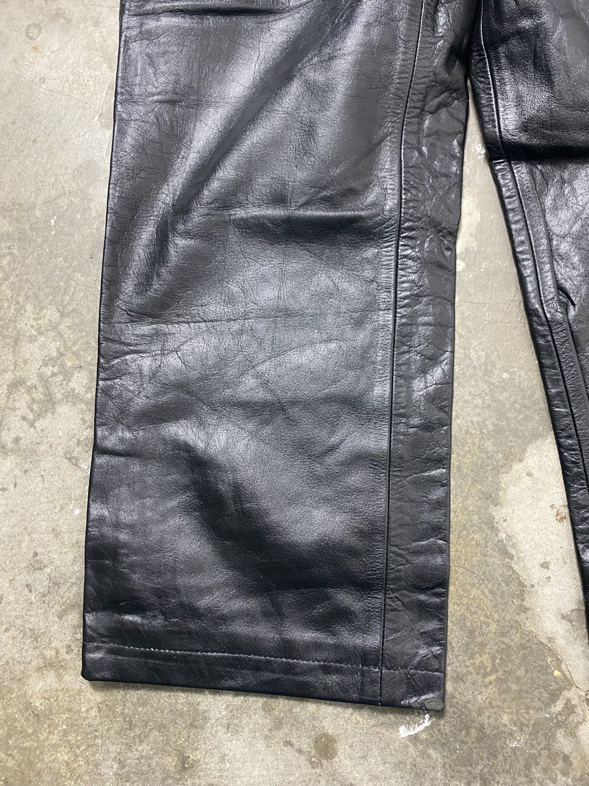 Genuine Leather Rare Vintage Horn Work Japanese Brand Leather Pant Size US 37 - 3 Thumbnail