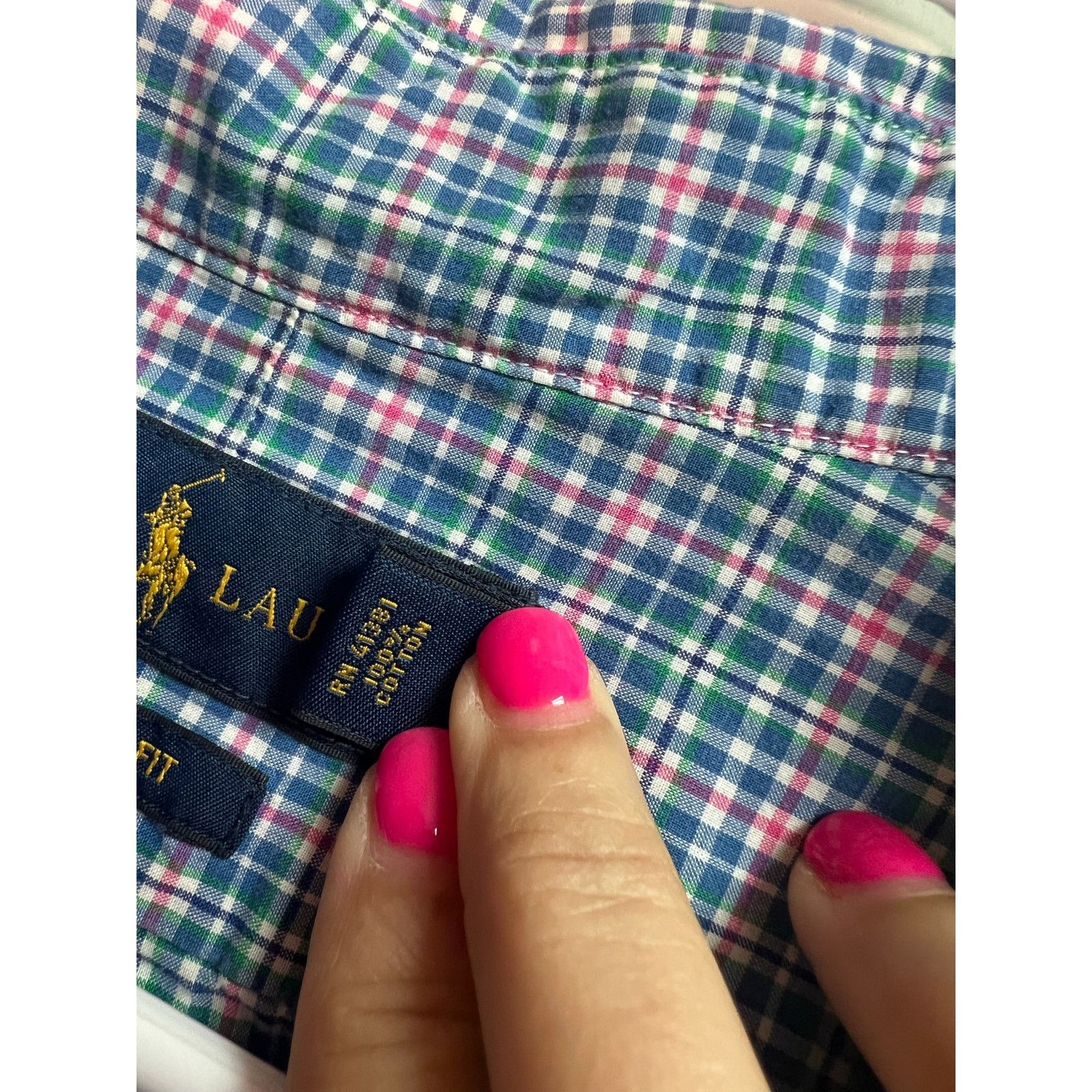 Ralph Lauren Ralph Lauren Cotton Custom Fit Medium Button Front Shirt Size US M / EU 48-50 / 2 - 4 Thumbnail