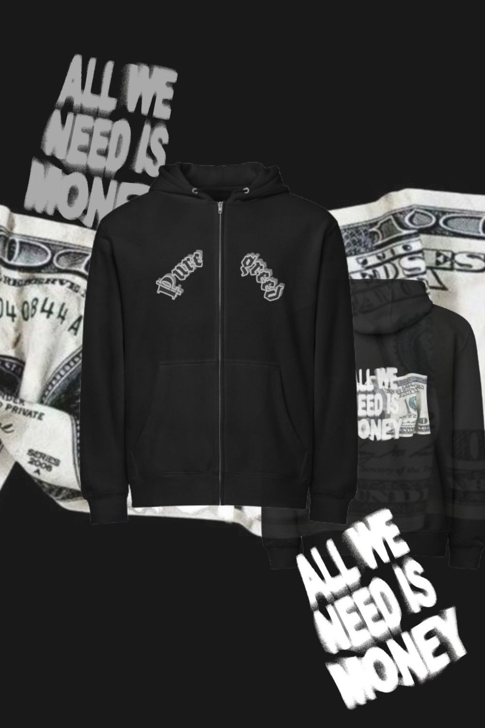 Other Pure greed zip hoodie Size US M / EU 48-50 / 2 - 5 Thumbnail