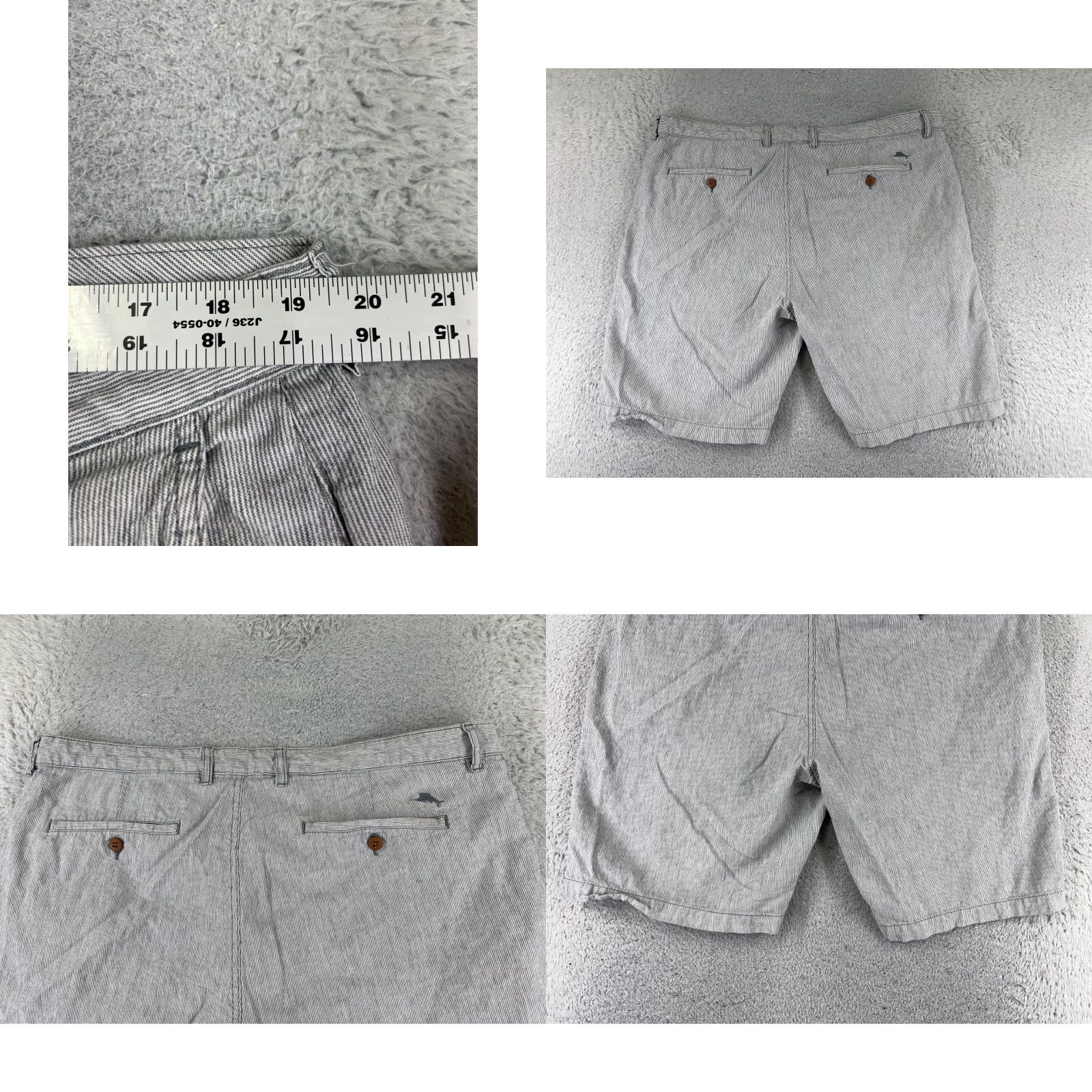 Tommy Bahama Tommy Bahama Shorts Men 40 White Gray Stripe Cotton Linen Blend Beach 40x10 Size US 40 / EU 56 - 9 Thumbnail