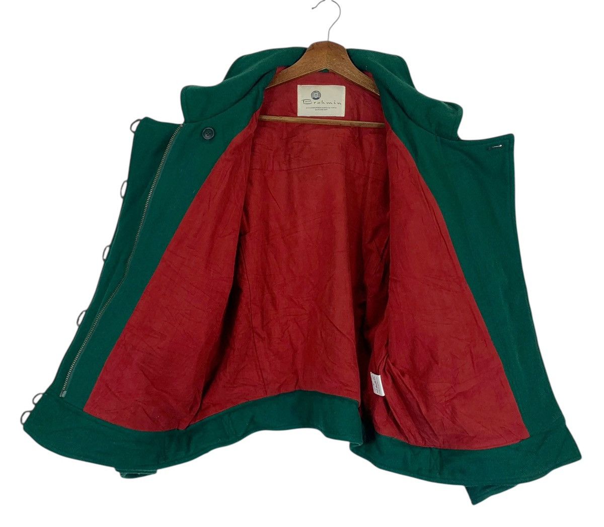 Issey Miyake Vintage Brahmin Dark Green Wool Button Jacket Size US M / EU 48-50 / 2 - 9 Thumbnail