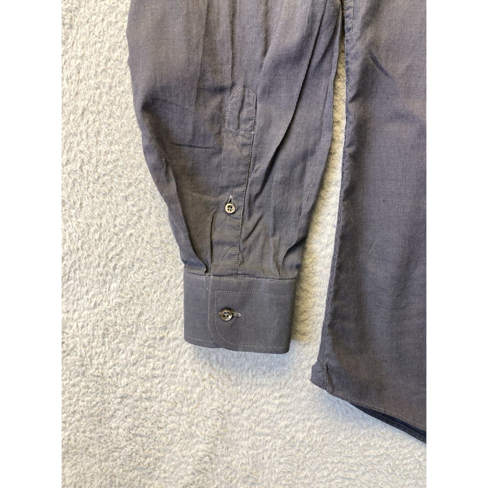 Ermenegildo Zegna VINTAGE Ermenegildo Zegna Men's Shirt Large Dark Gray Cotton Casual Italy/1980s Size US L / EU 52-54 / 3 - 3 Thumbnail