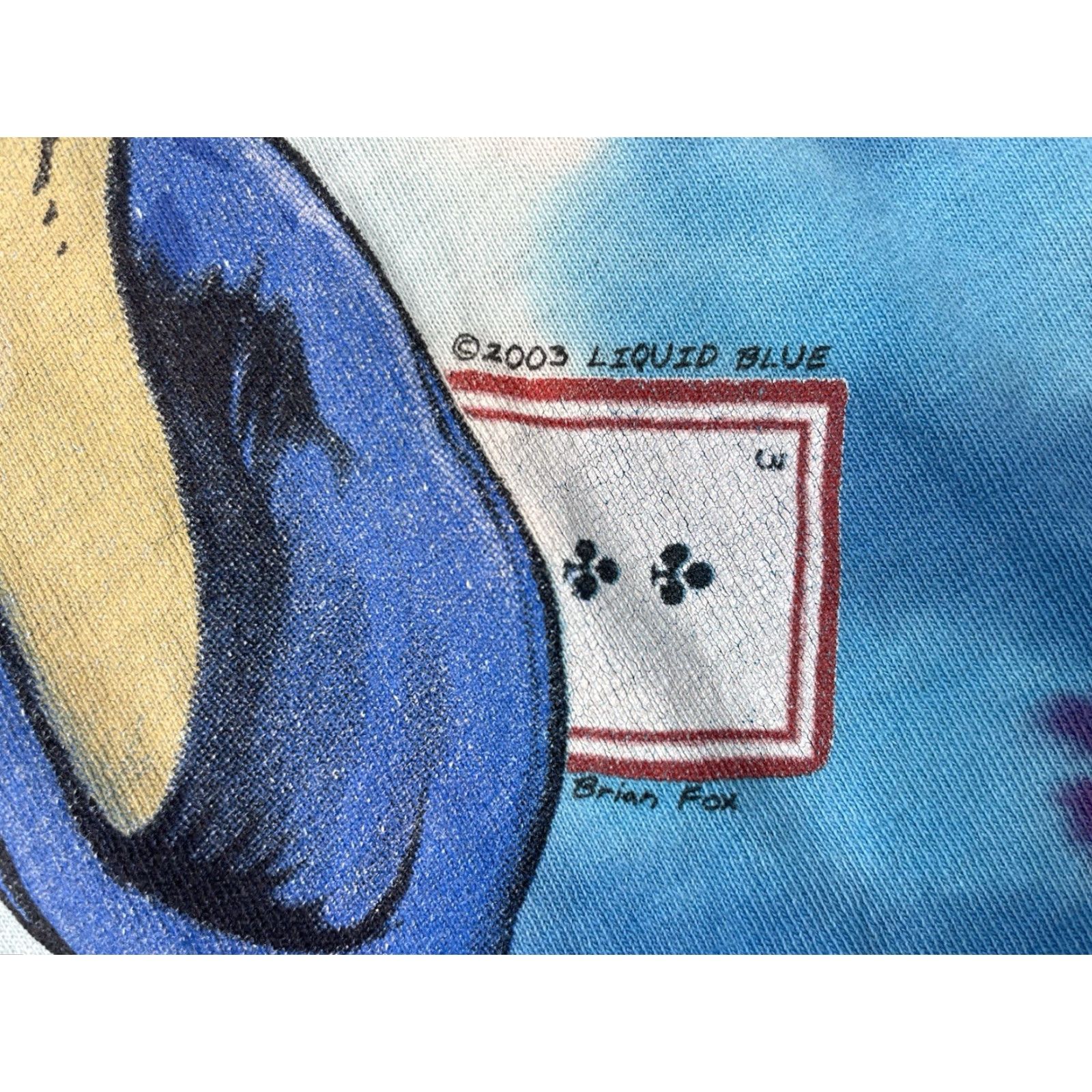 Liquid Blue VINTAGE 2003 Mad Hatter Cat Liquid Blue Tie Dye T-Shirt Mens XXL Blue Cat T-Shirt 2XL Mens Size US XXL / EU 58 / 5 - 3 Thumbnail