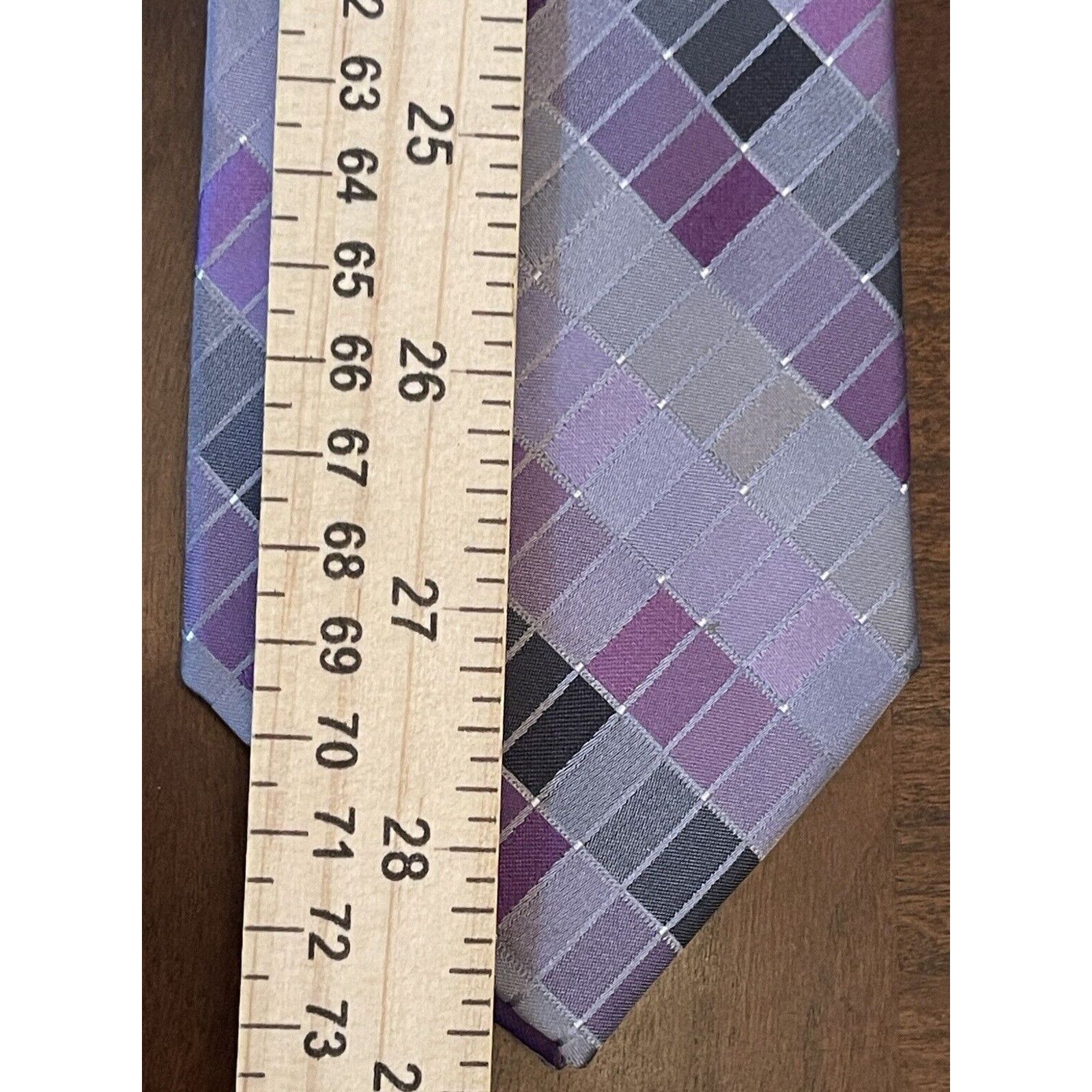 Calvin Klein Ck Calvin Klein Purple Gray 100% SilK Tie Made in China Size ONE SIZE - 5 Thumbnail