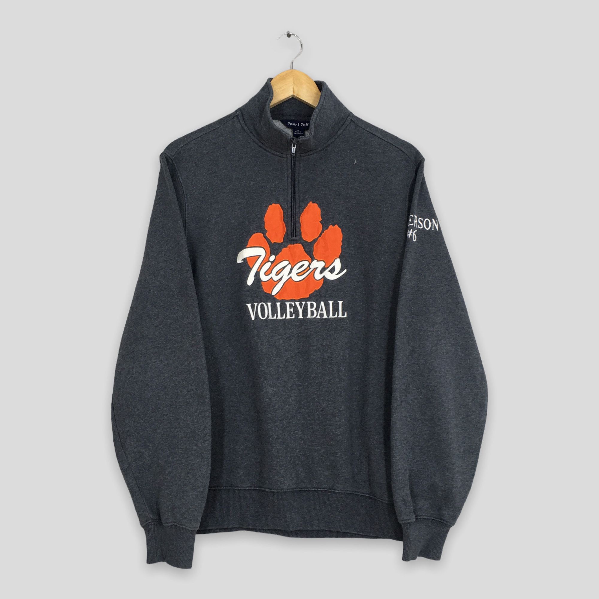 NCAA × Vintage Vintage Emerson College Tigers Volleyball Gray Jumper Small Size US S / EU 44-46 / 1 - 1 Thumbnail