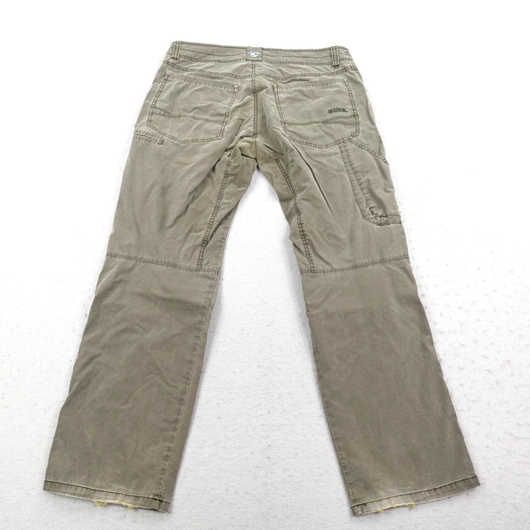 Vintage Kuhl Revolvr Cargo Pants Mens 34x30 Green Distressed Outdoor Hiking Work Jeans 5-Pocket Burnished Size US 34 / EU 50 - 6 Thumbnail