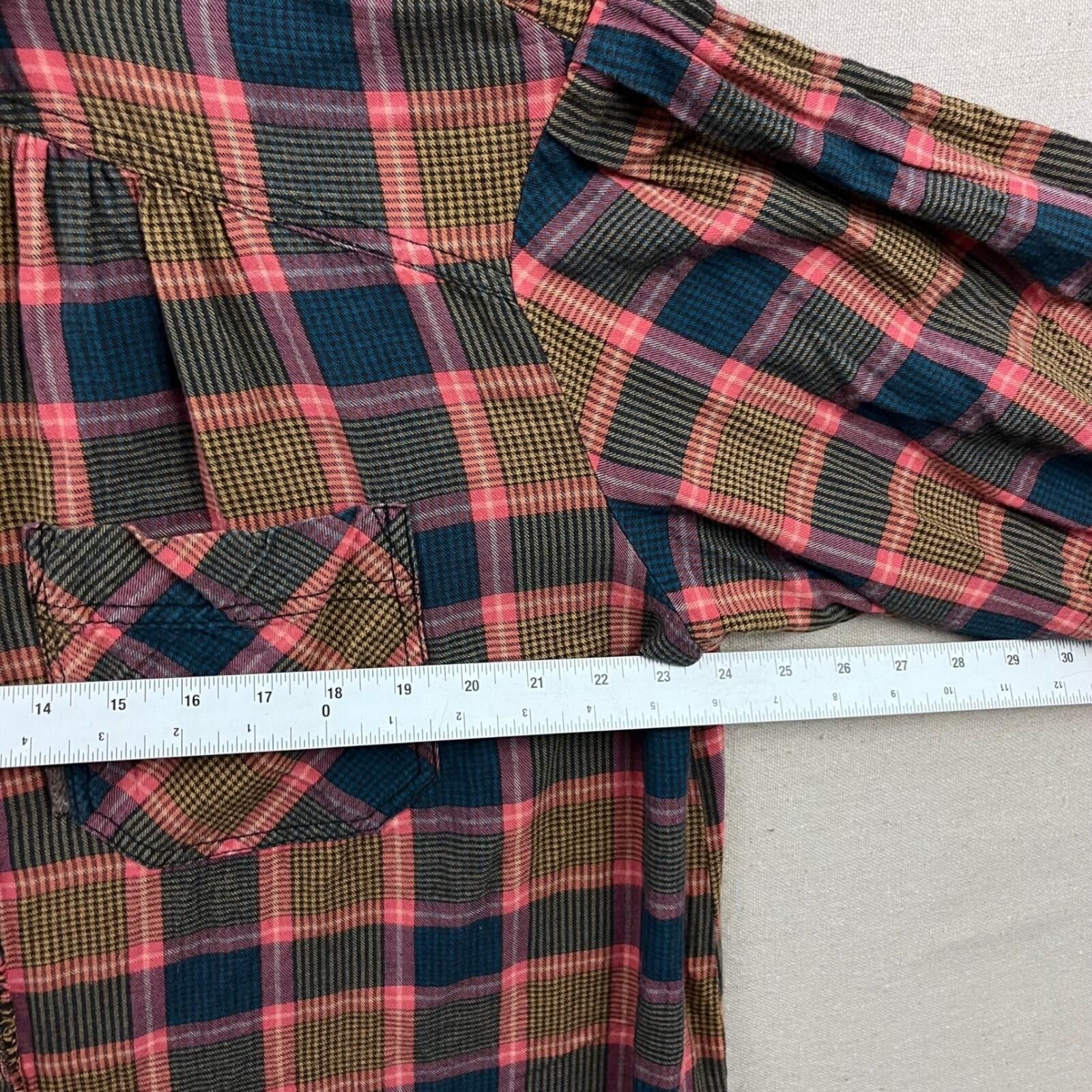 Other We The Free Plaid Button Down Women Small Pink Blue Tie Back Size S / US 4 / IT 40 - 6 Thumbnail