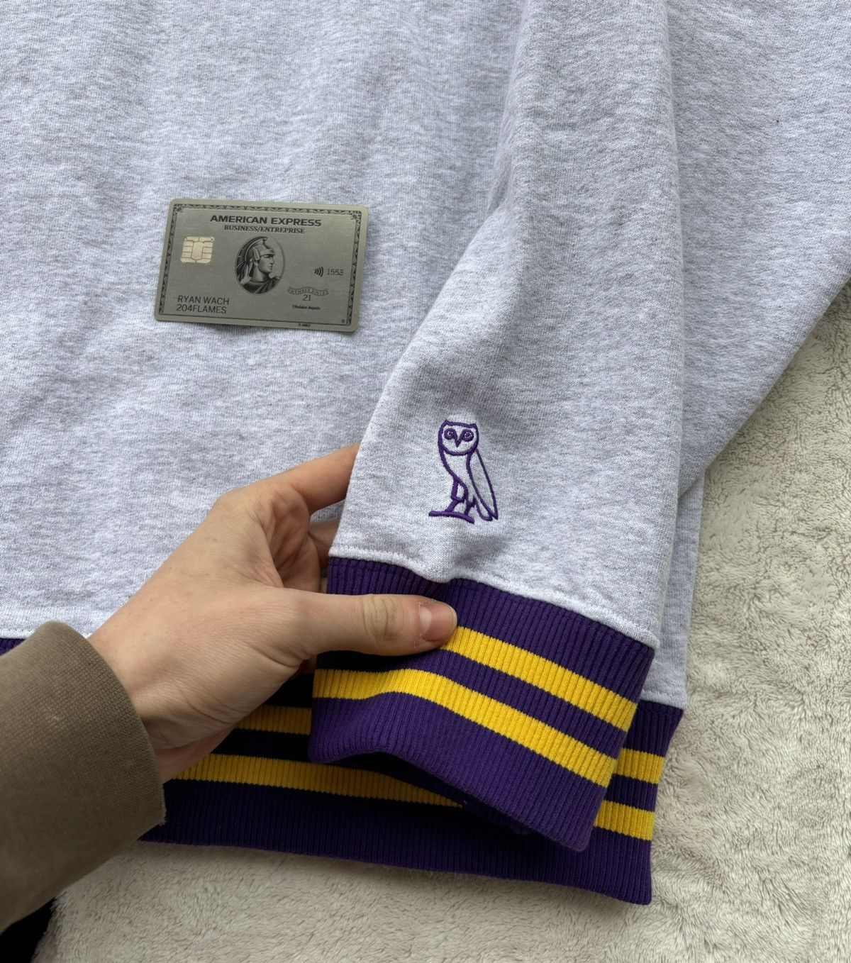 October's Very Own OVO x LA Lakers Grey Quarter Zip Sweater Size US XL / EU 56 / 4 - 3 Thumbnail