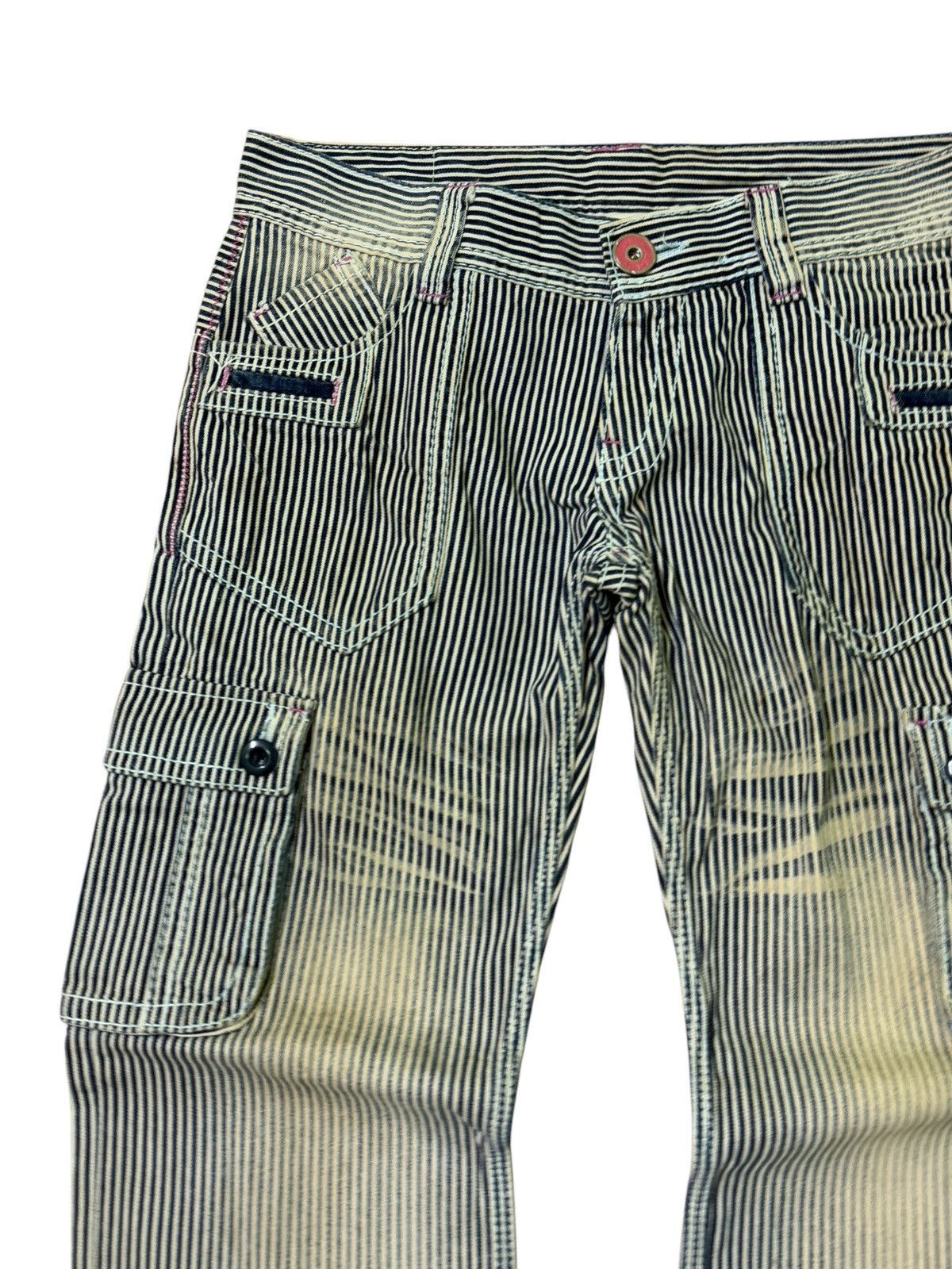 Japanese Brand HICKORY BLUE MOON BLUE CARGO ACID WASHED DISTRESSED JEANS Size US 32 / EU 48 - 6 Thumbnail