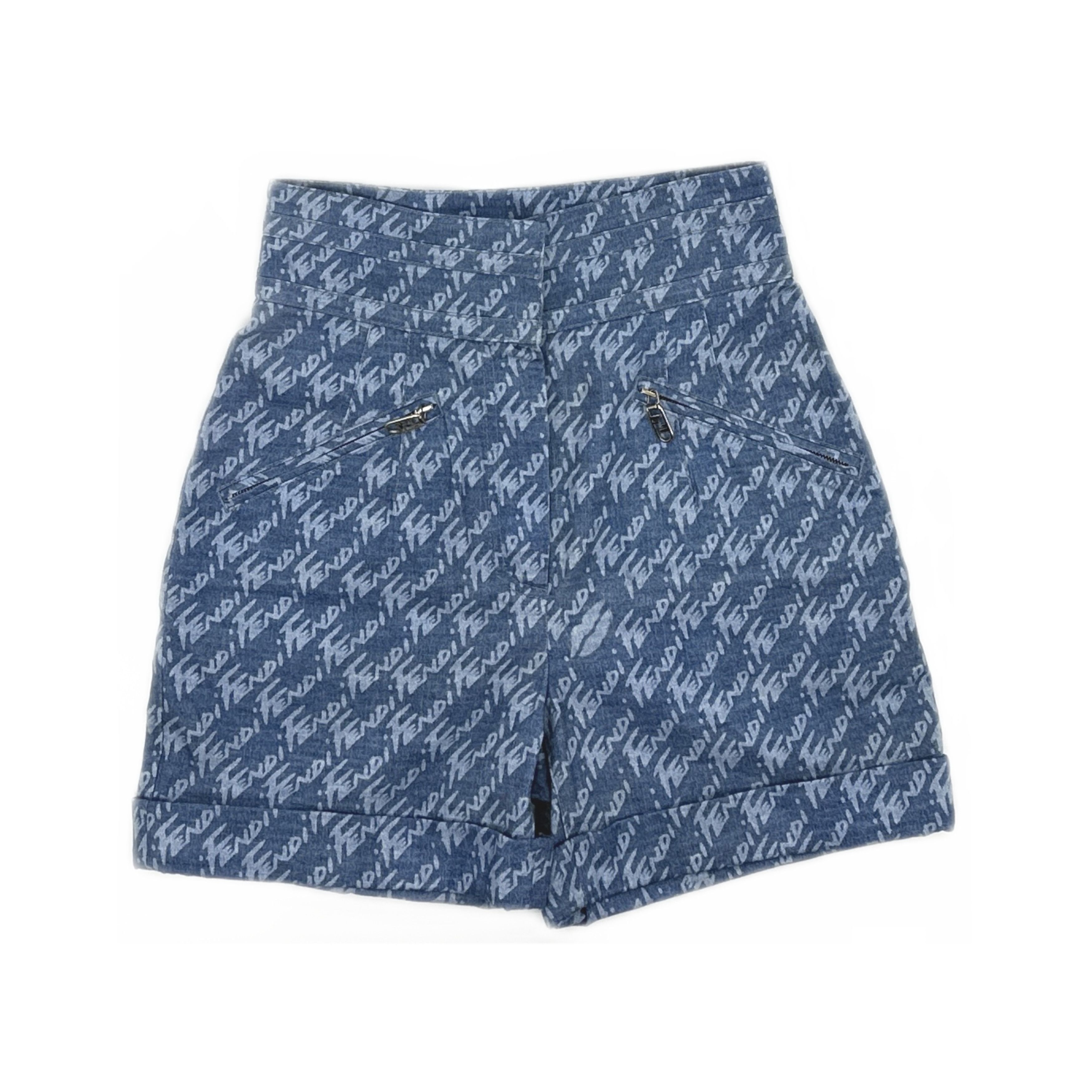 Fendi Fendi Logo Print High Waisted Shorts Size 38 Size 26" / US 2 / IT 38 - 1 Thumbnail