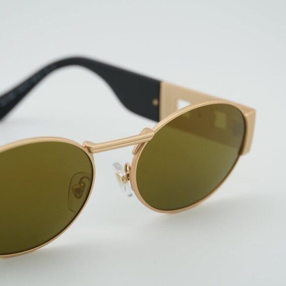 Versace Versace VE2264 10025A Sunglasses Gold Oval Frame, Brown Size ONE SIZE - 6 Thumbnail