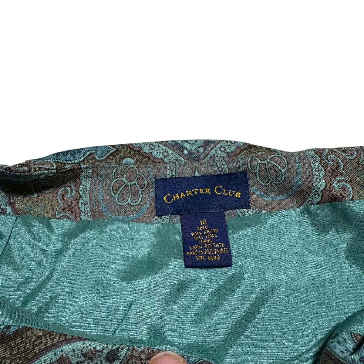 Charter Club Y2K Charter Club Geometric Patterned Skirt Womens 10 31" Size 31" - 3 Thumbnail