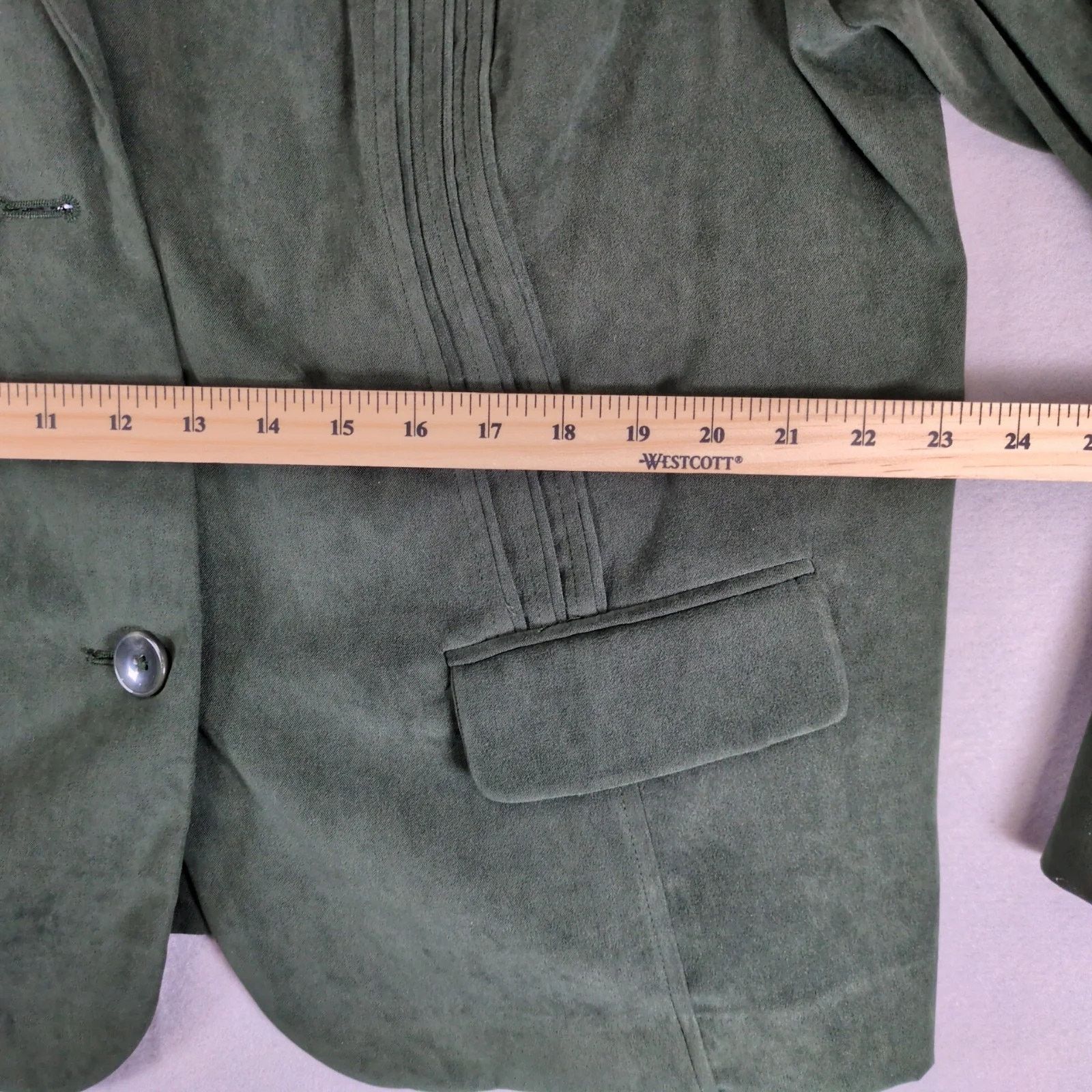 Other Cato Green Microfiber Suede 4-Button Blazer Jacket 22W Size 3XL / US 20-22 - 8 Thumbnail