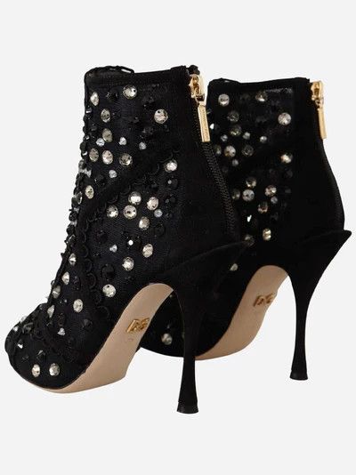 Dolce & Gabbana o1y0825 Spool Heel Ankle Boots in Black Size US 7 / IT 37 - 3 Thumbnail