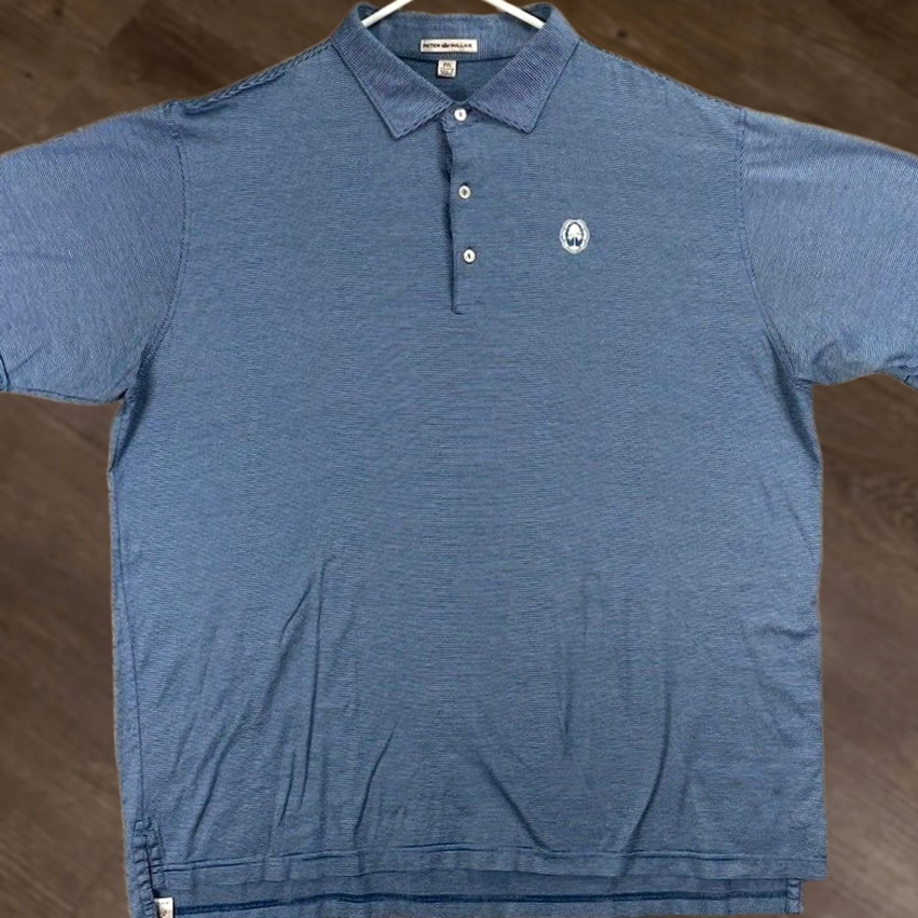Peter Millar Peter Millar Polo Shirt Mens XXL Blue Striped Short Sleeve Golf Rugby Embroidered Logo Button-Down Collared Casual Activewear 100% Cotton EUC Size US XXL / EU 58 / 5 - 1 Thumbnail