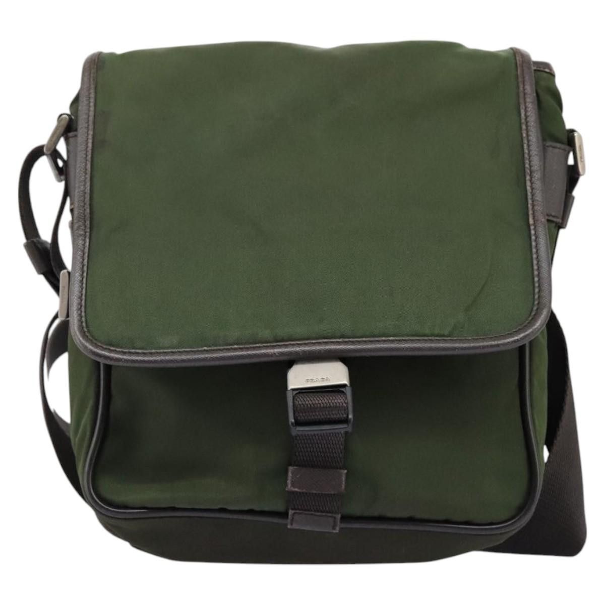 Prada Tessuto Khaki Synthetic Shoulder Bag (Pre-Owned) Size ONE SIZE - 1 Thumbnail