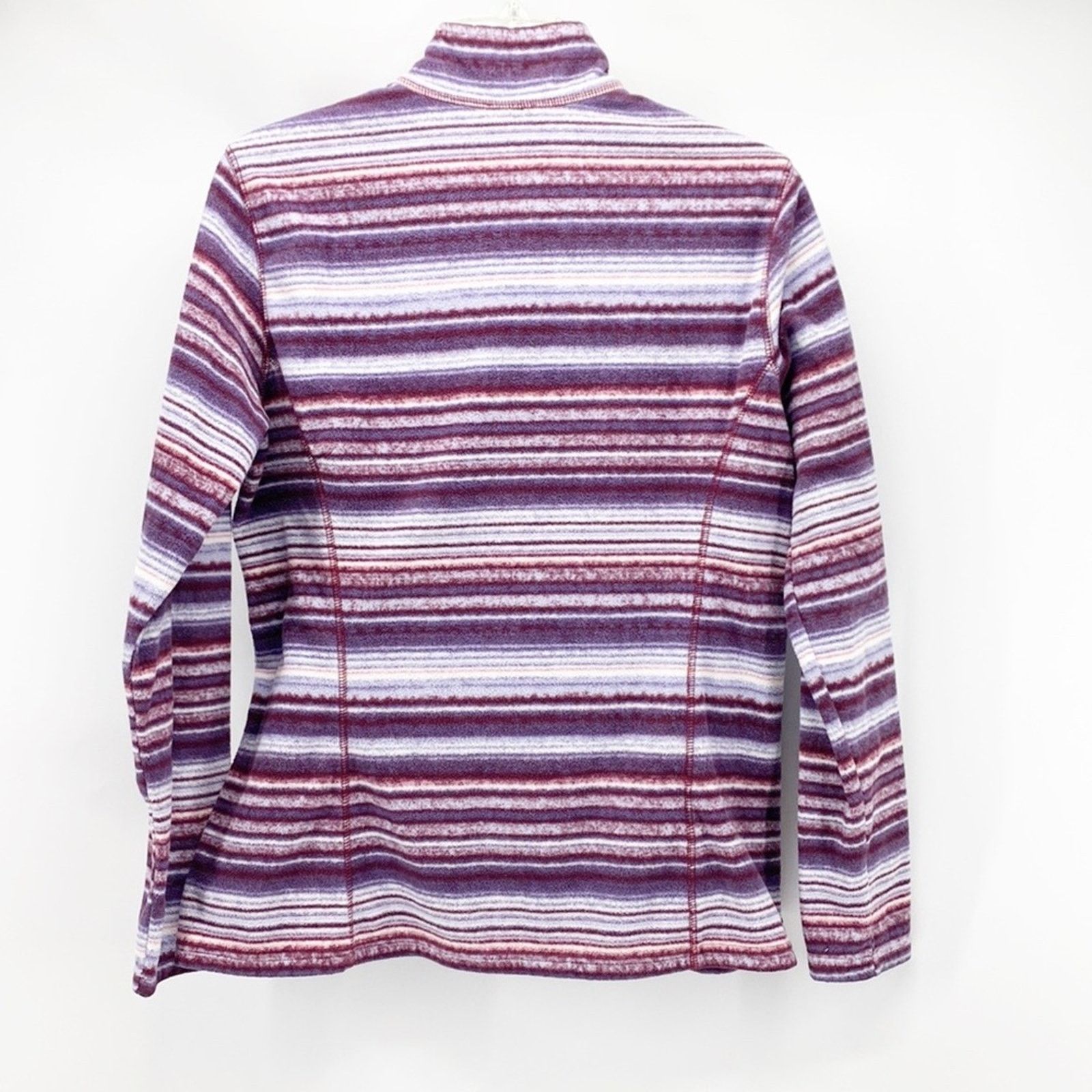 Eddie Bauer Eddie Bauer purple striped fleece quarter zip pullover sz M Size M / US 6-8 / IT 42-44 - 5 Thumbnail