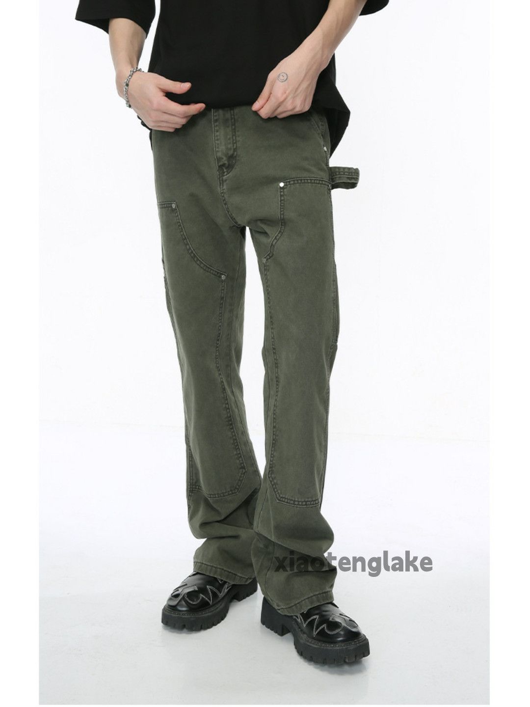 Jean × Vintage washed faded cleanfit yuppie carpenter flared jeans Size US 30 / EU 46 - 4 Thumbnail
