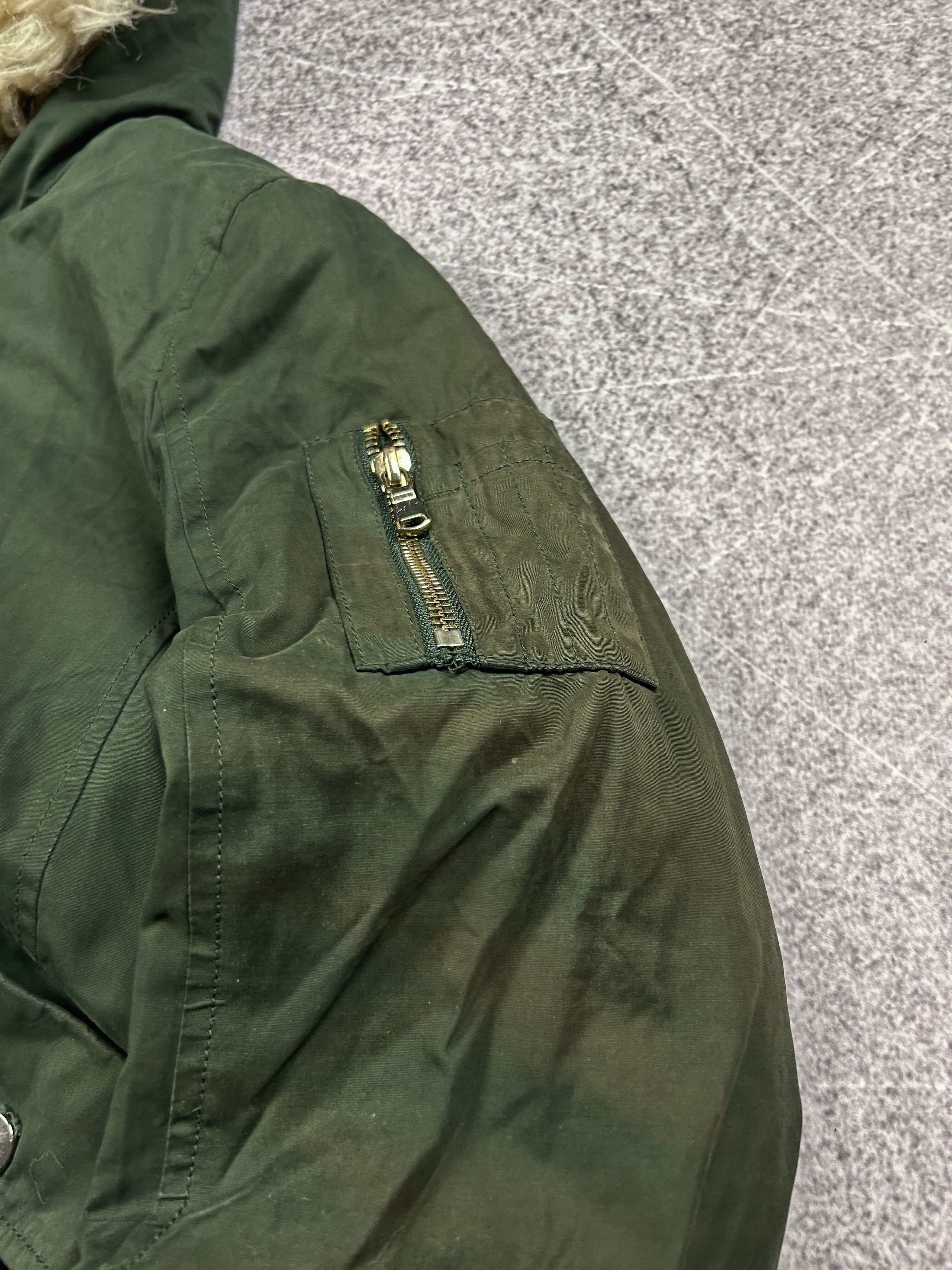 Vintage Fur Hood Cropped Bomber Parka Military Flight Jacket Y2K Size US M / EU 48-50 / 2 - 7 Thumbnail