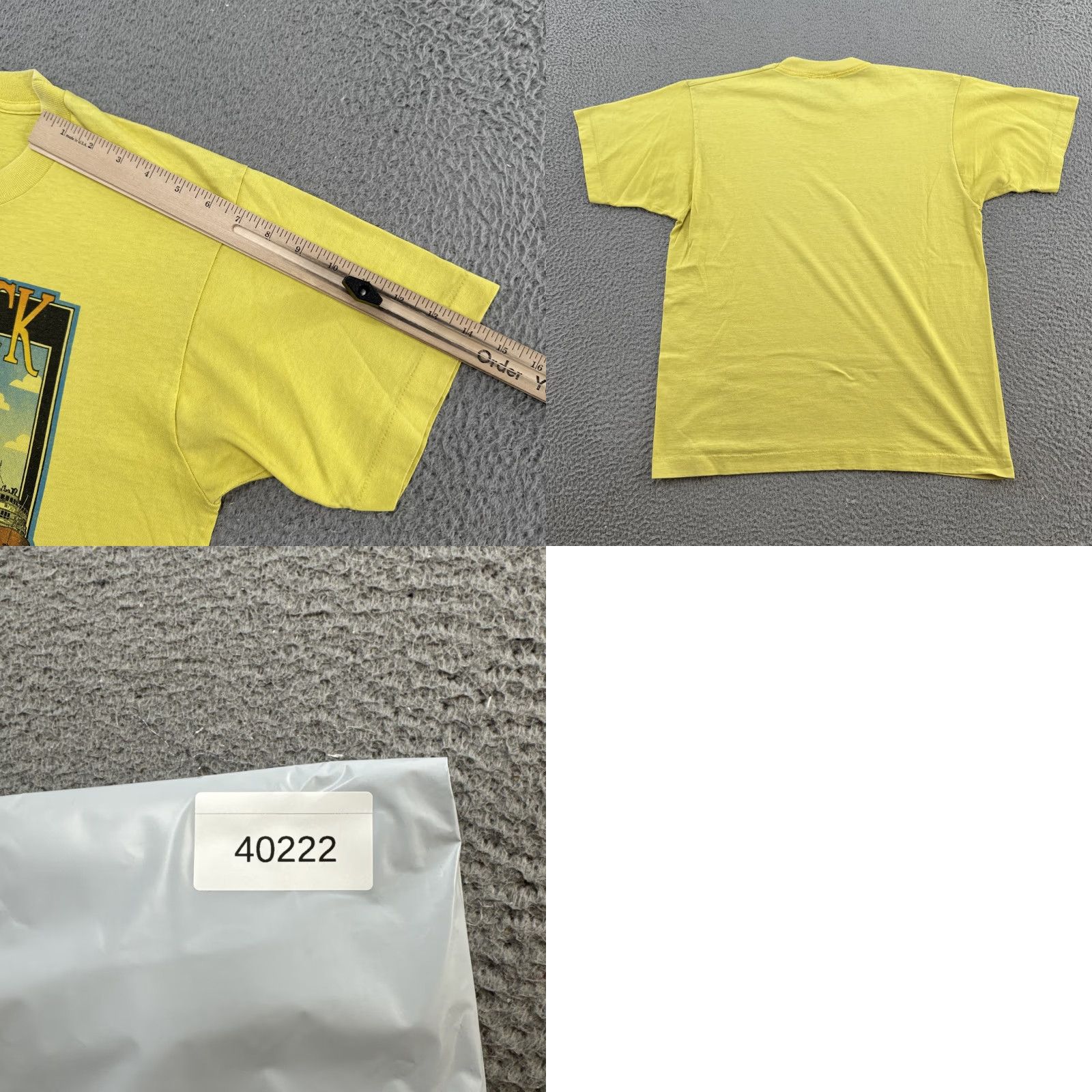 Fruit Of The Loom VINTAGE Fruit of the Loom Shirt Mens L Yellow 90s Single Stitch T-Shirt Size US L / EU 52-54 / 3 - 8 Thumbnail