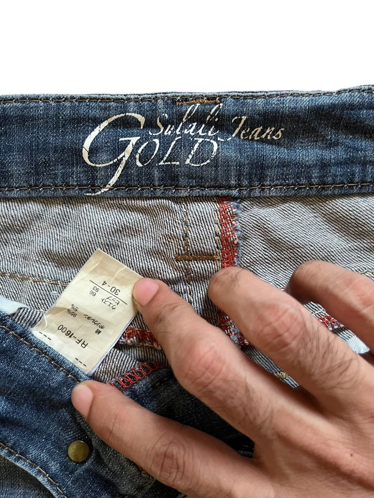 Japanese Brand Vintage Japanese Brand Blue Wash Embroidered Flare Jeans Size 29" - 9 Thumbnail