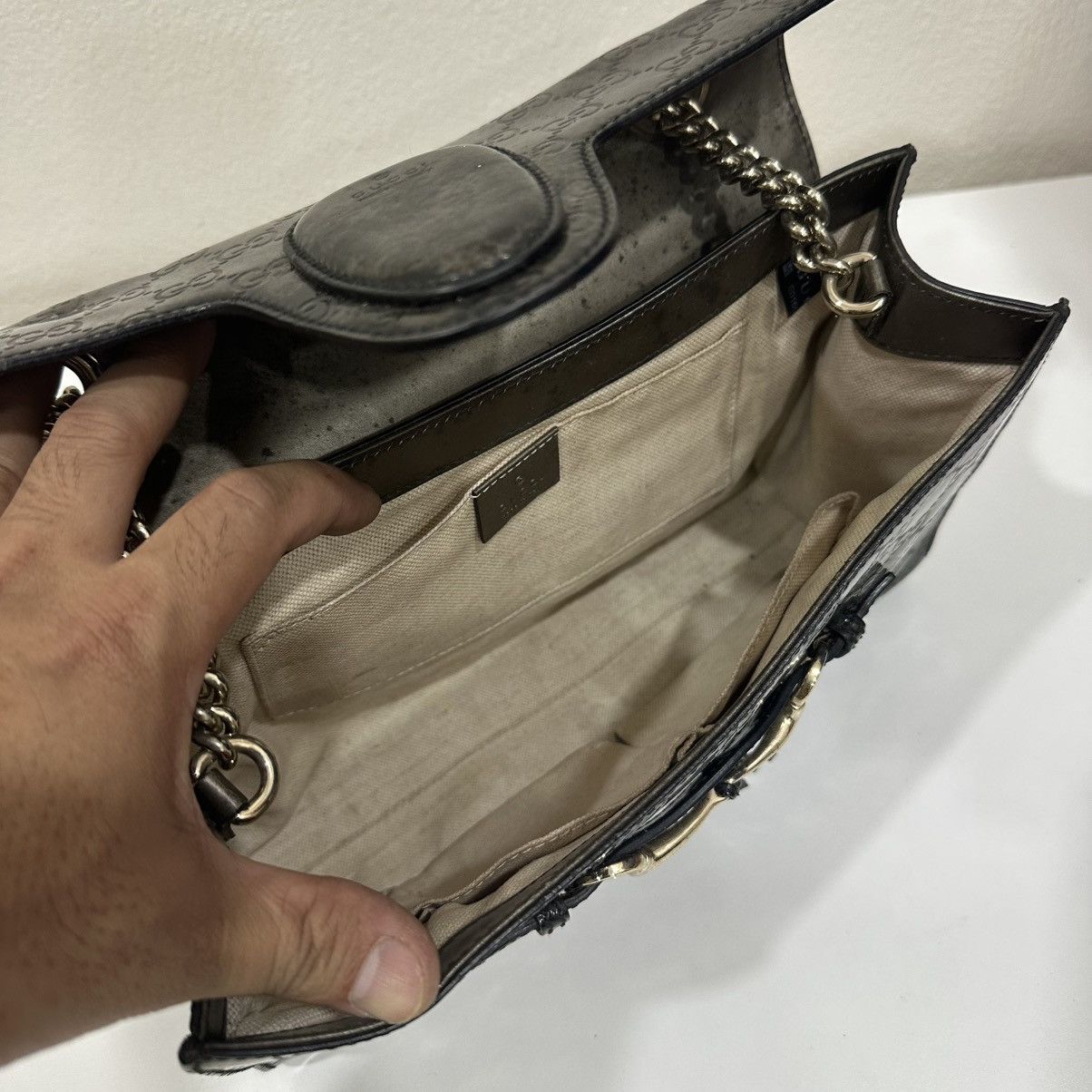 Gucci GUCCI HORSEBIT EMILY CHAIN SHOULDER BAG PATENT LEATHER 30 Size ONE SIZE - 15 Thumbnail