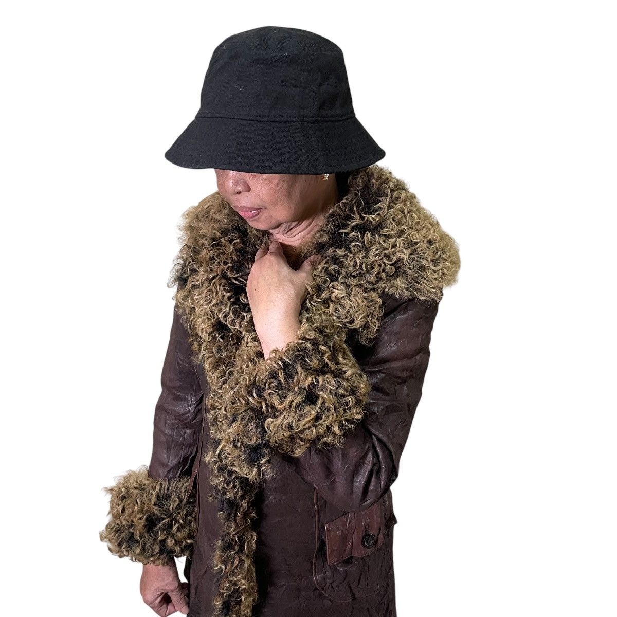 14th Addiction Y2k Sheep Leather Fur Jacket kmrii midas fuga gothic style Size S / US 4 / IT 40 - 4 Thumbnail