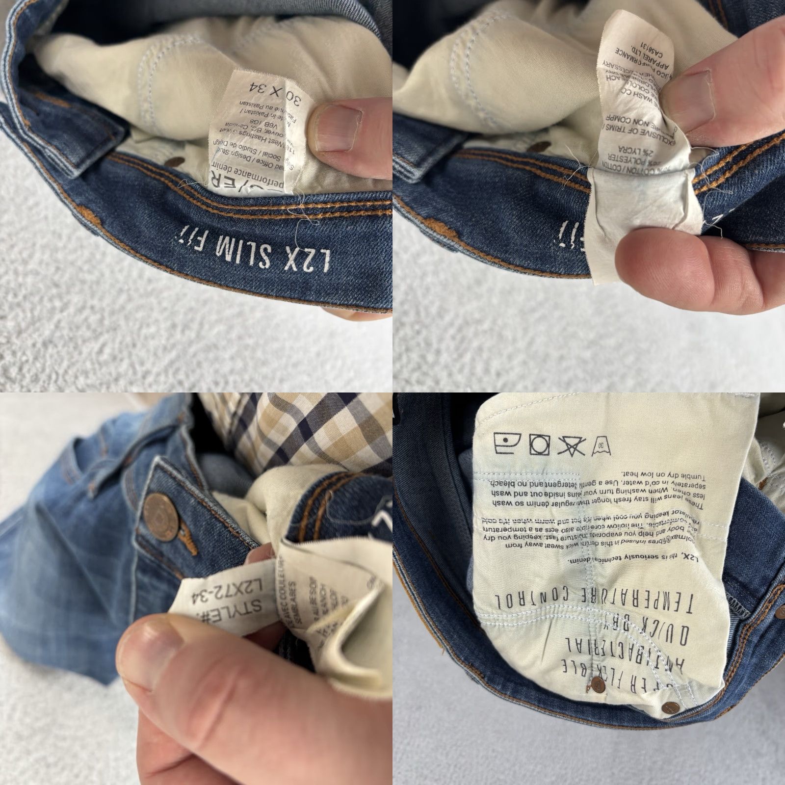 DUER DU/ER Jeans Slim 30x34 Blue Denim Stretch Mens Size US 30 / EU 46 - 8 Thumbnail