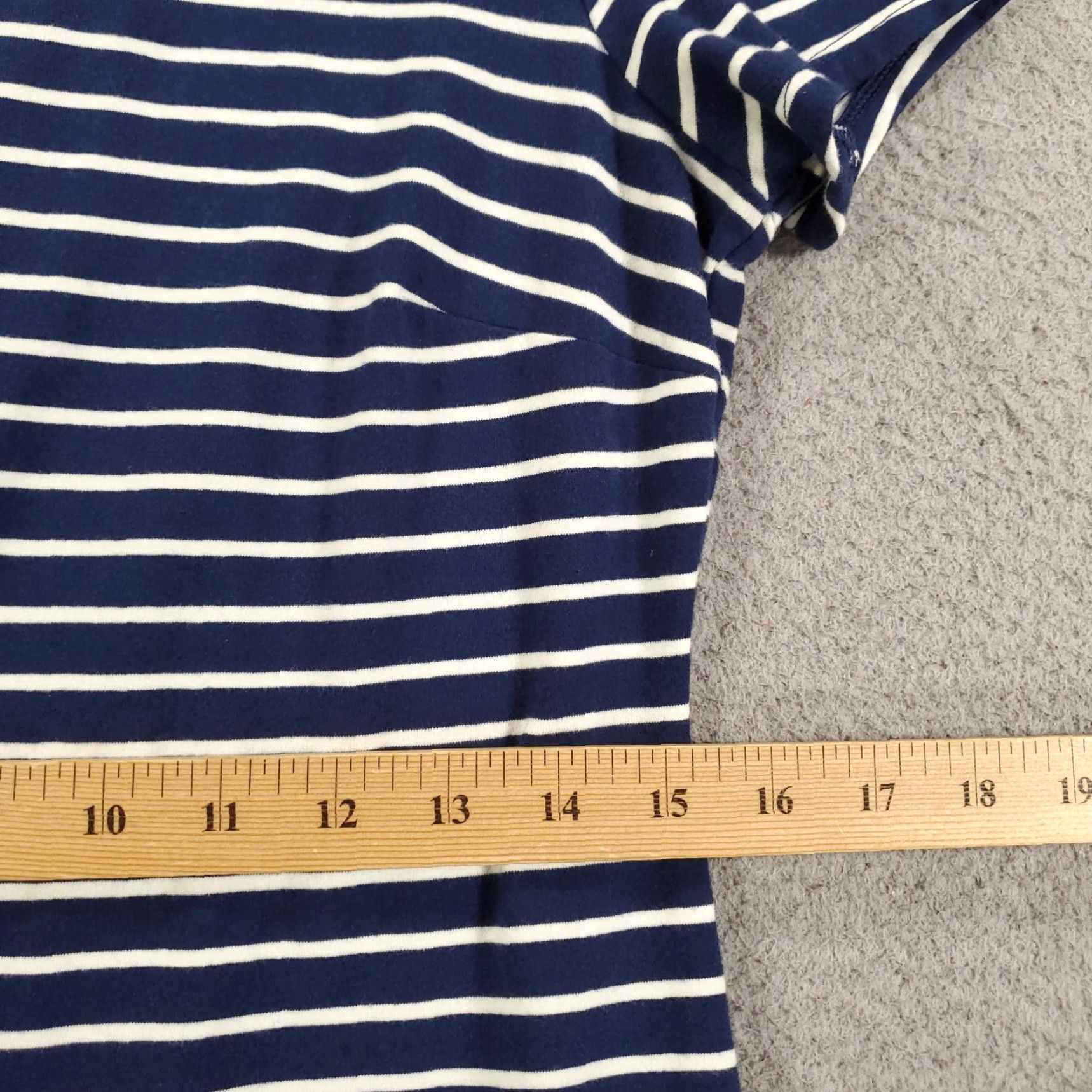 Old Navy Womens Old Navy Dress Shirt Dress M Striped Knit Nautical Blue White Knee Length Casual Short Sleeve Round Neck Pullover Bodycon Stretchy Clothing Size M / US 6-8 / IT 42-44 - 5 Thumbnail