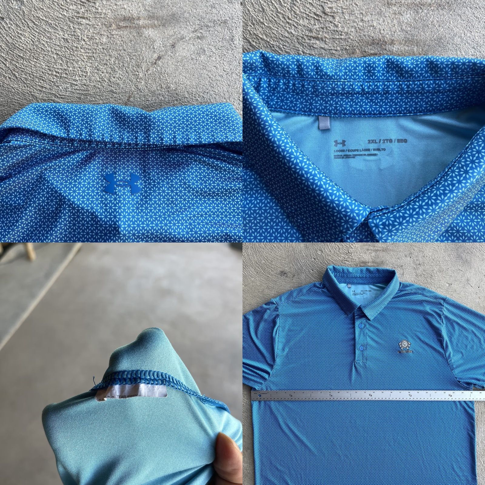 Under Armour Under Armour Polo Shirt Golf Mens 2XL Blue Floral Stretch Preppy Active Shirt Size US XXL / EU 58 / 5 - 8 Thumbnail